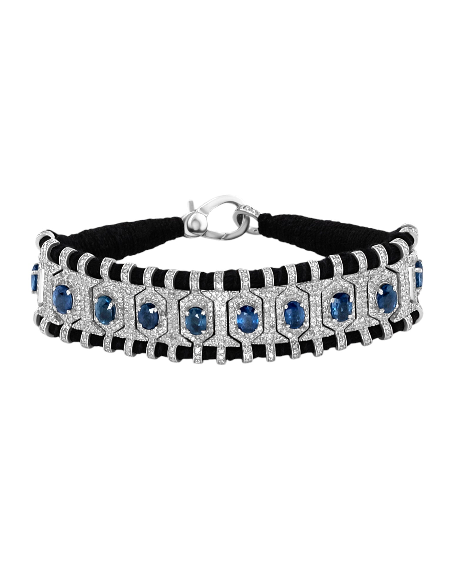 Jia Jia Chakra Blue Sapphire Diamond Woven Bracelet