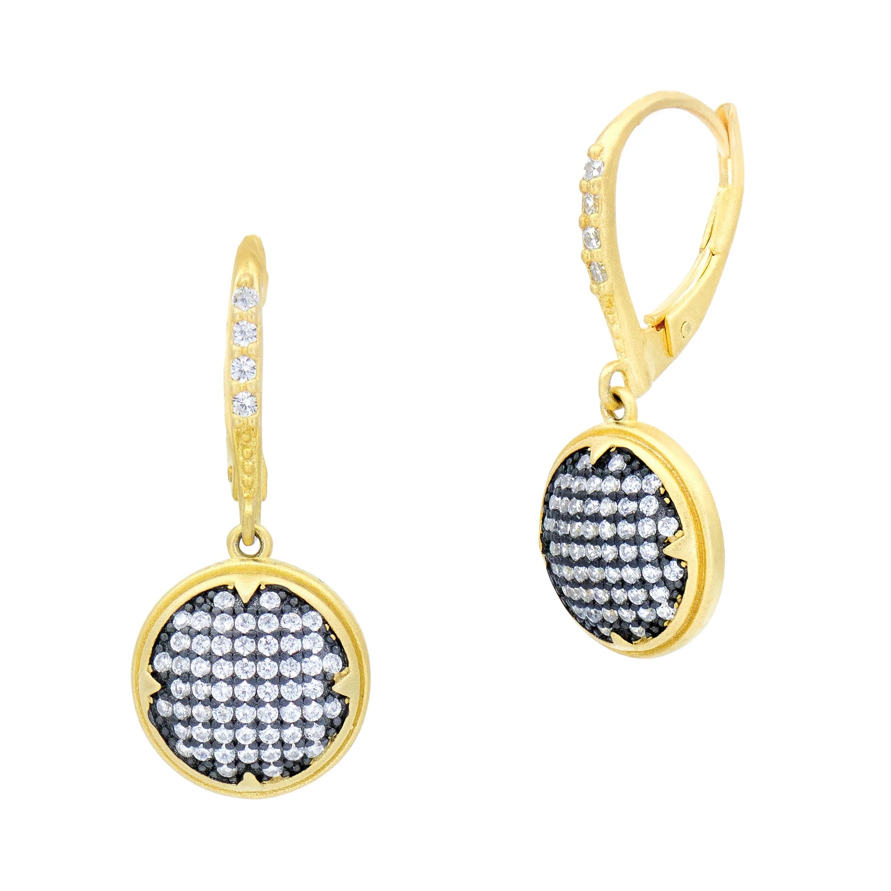 Freida Rothman Signature Times Square Pavé Lever Back Earrings