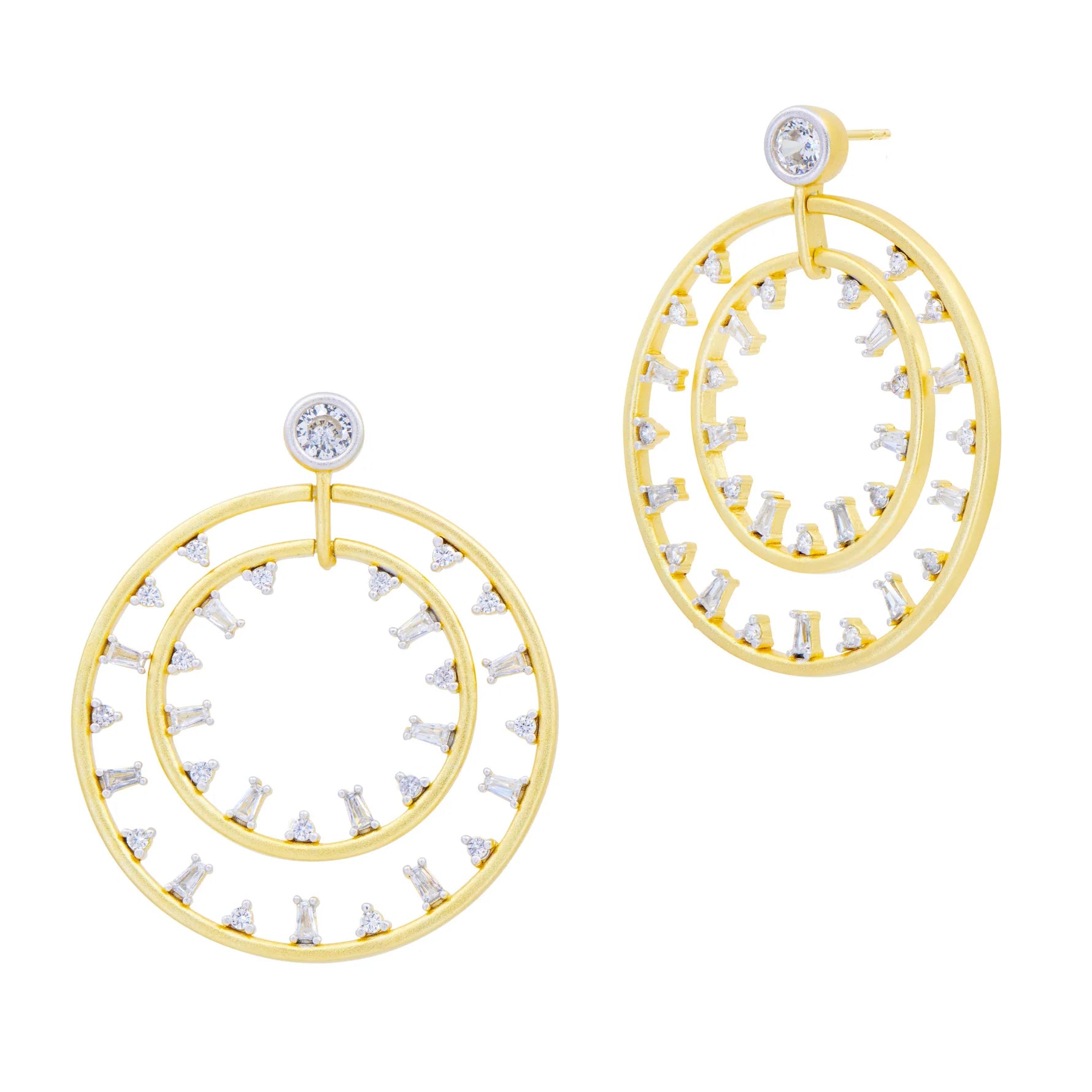 Freida Rothman Midnight Mosaic Double Open Hoop