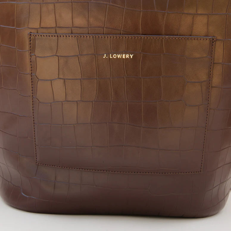 J. Lowery MINI TOTE Espresso Croc