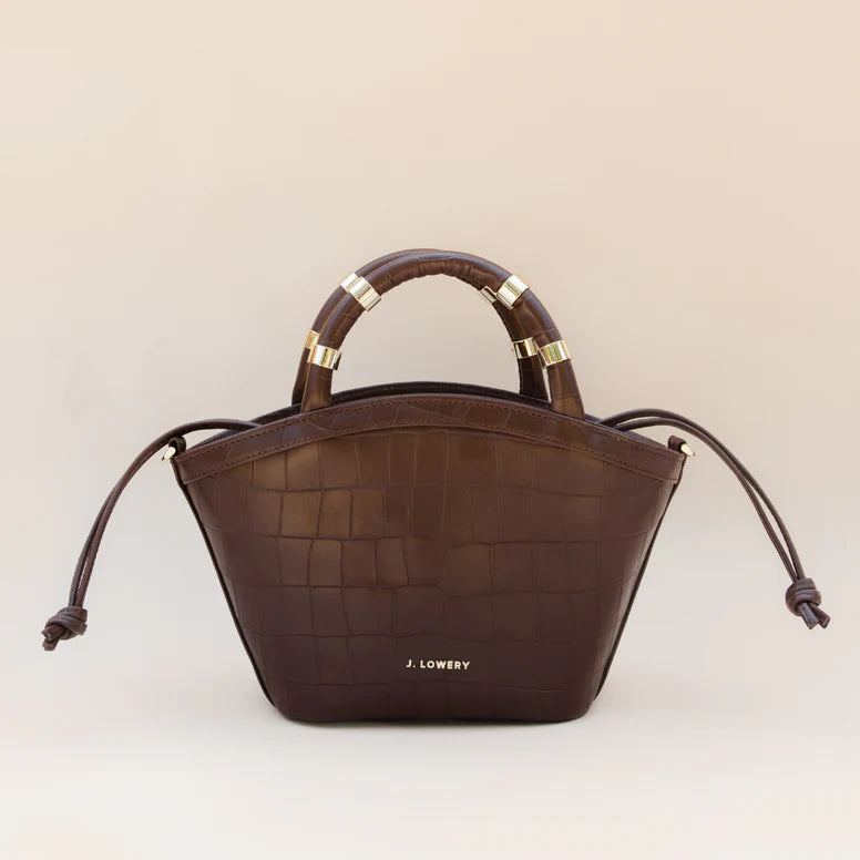 J. Lowery MINI TOTE Espresso Croc