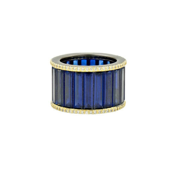 Freida Rothman Midnight Baguette Cigar Band Ring
