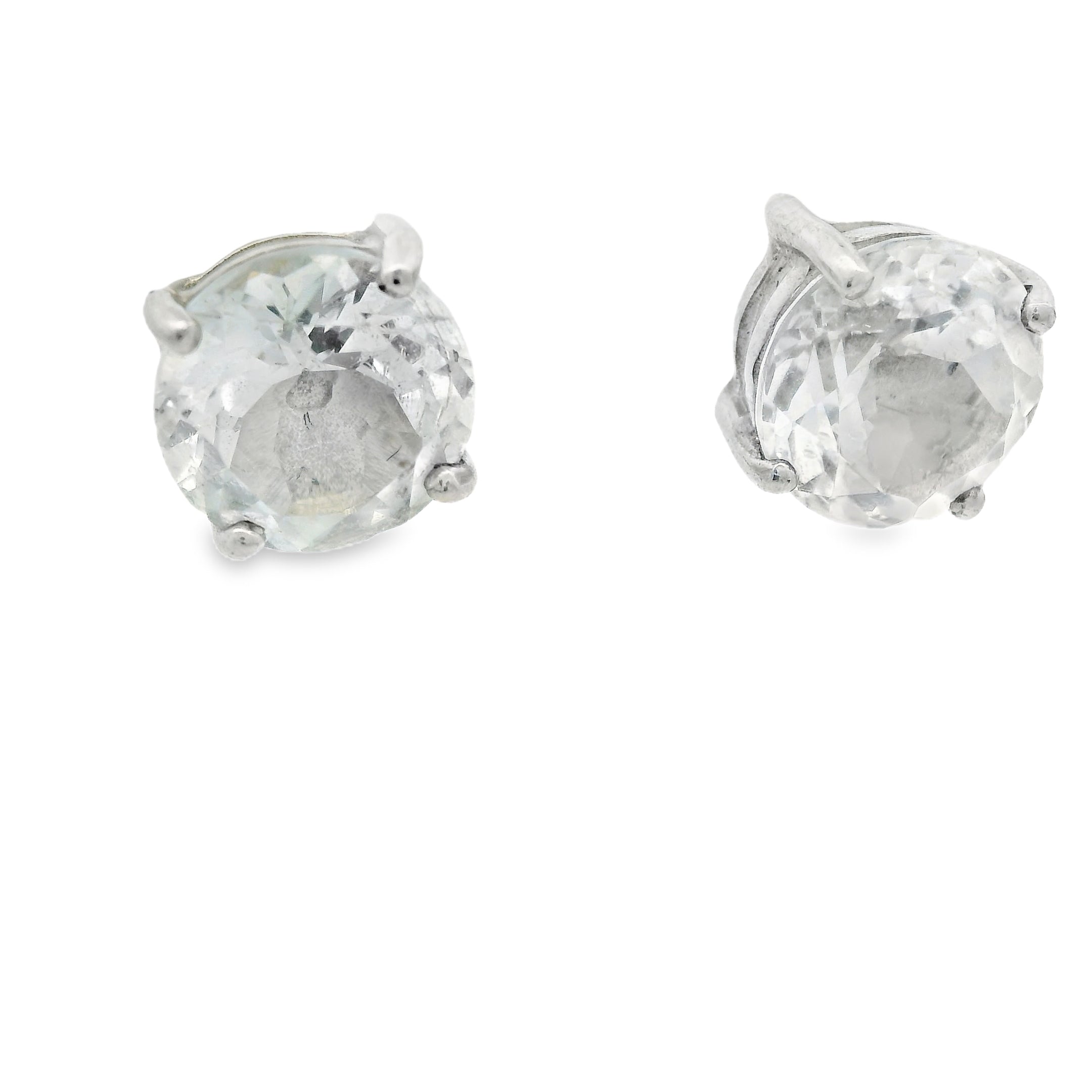 Sterling White Topaz Stud Earrings