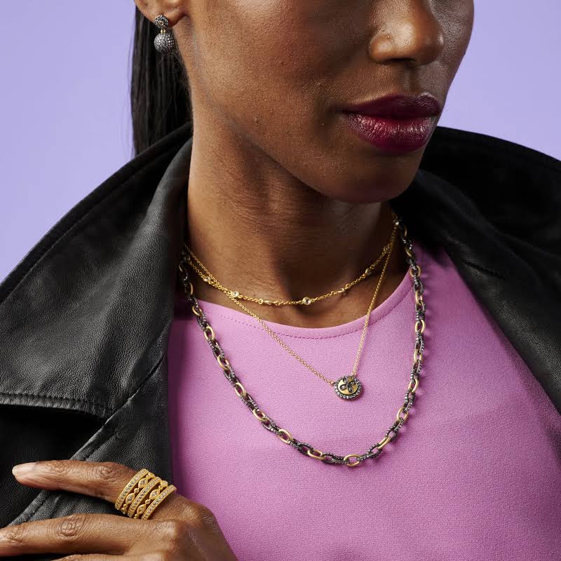 Freida Rothman Alternating Chain link Necklacd