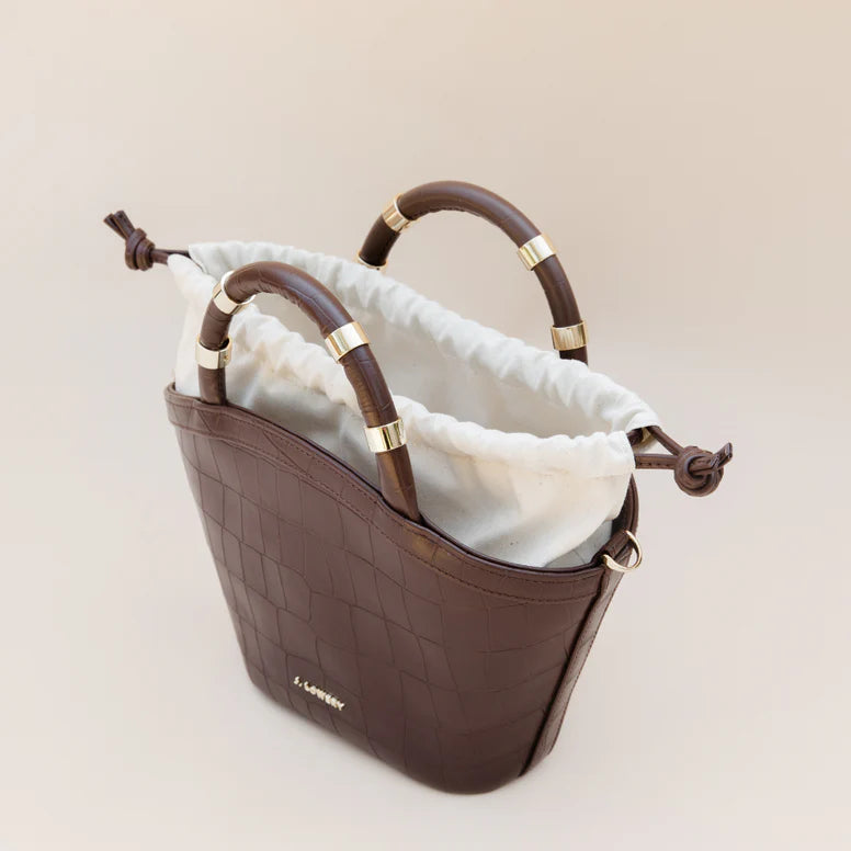 J. Lowery MINI TOTE Espresso Croc