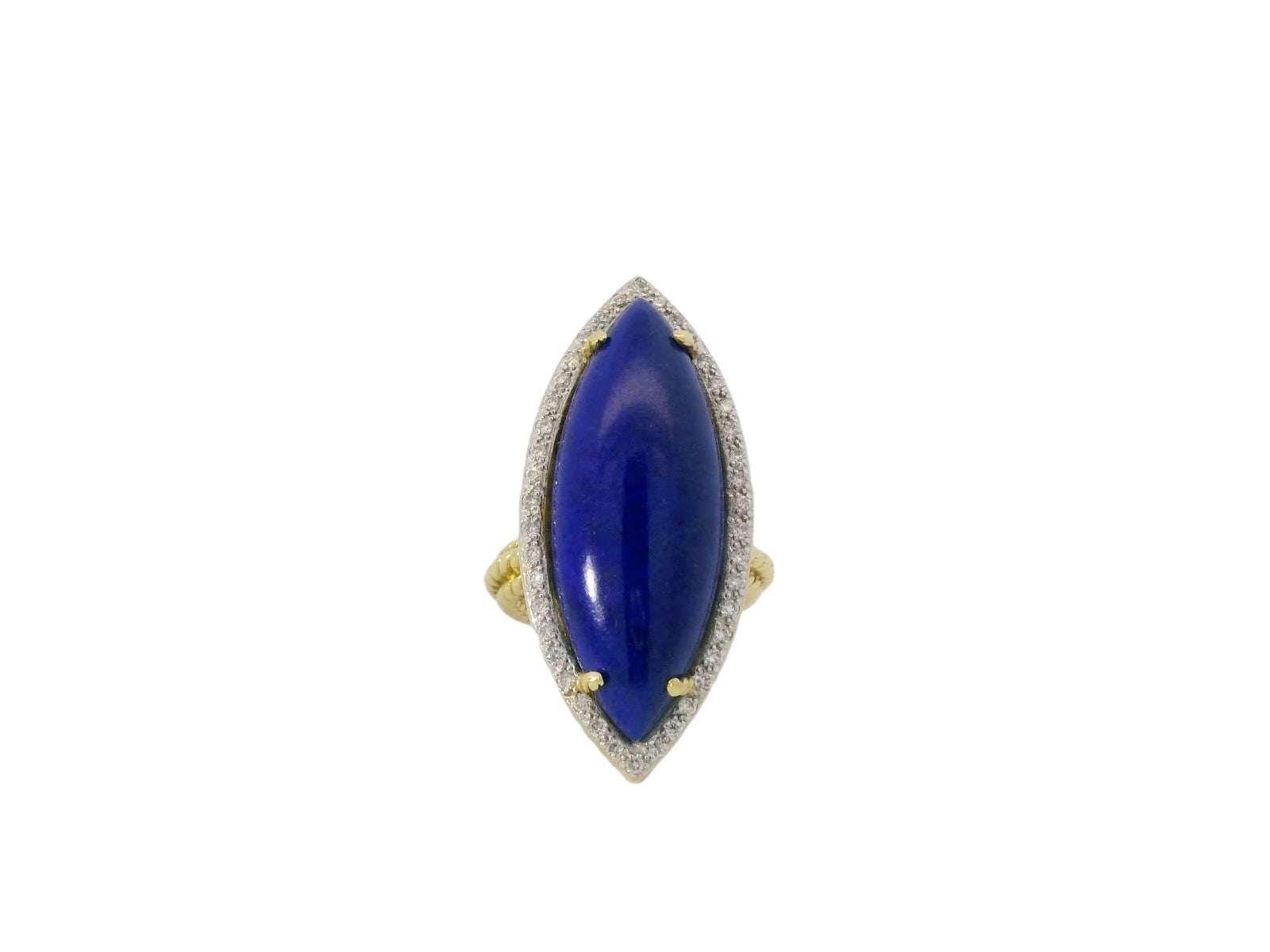 Cassis Lapis Marquise Twisted Rope Ring