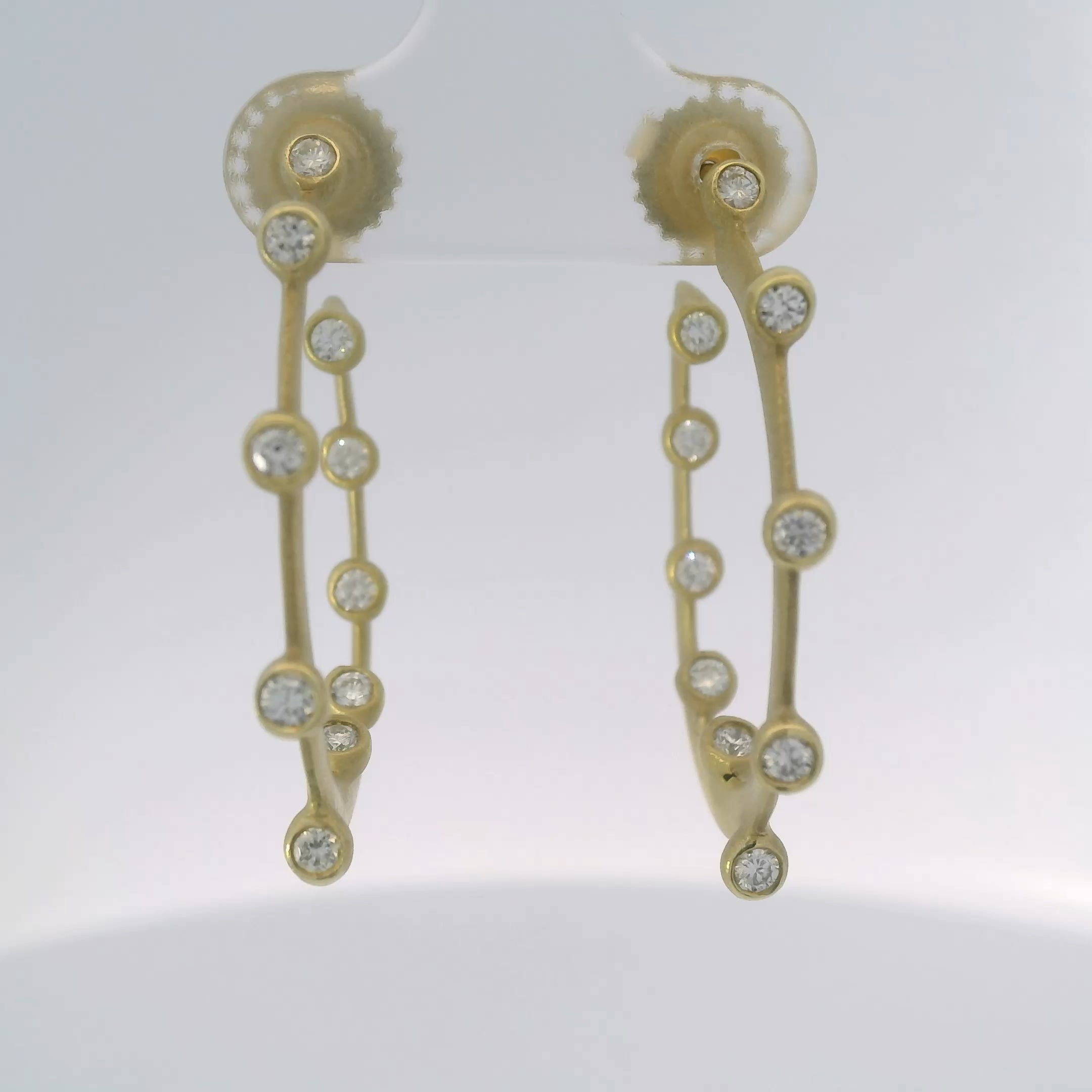 18kt Diamond Studded Hoop Earrings