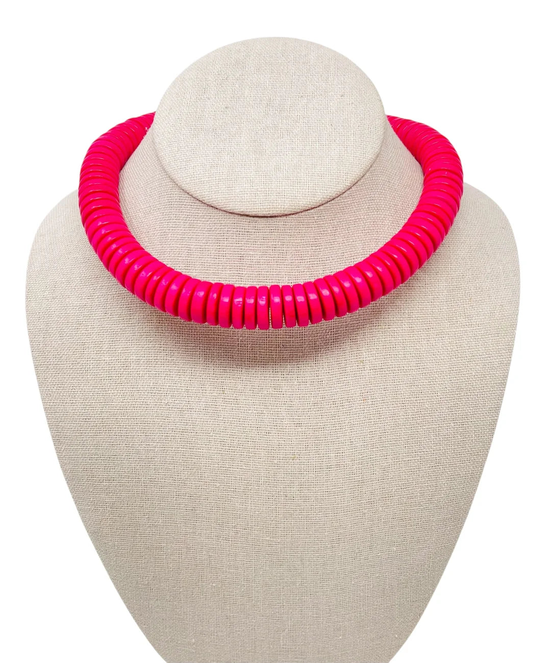 Boho Beads Coconut Hot Pink Necklace