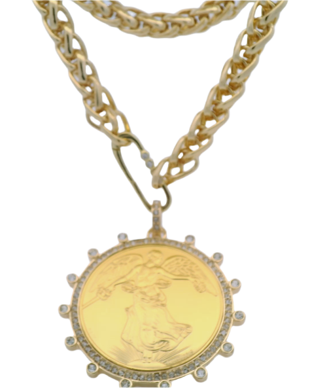 Peyton William Jewelry Woven Chain with Coin Necklace