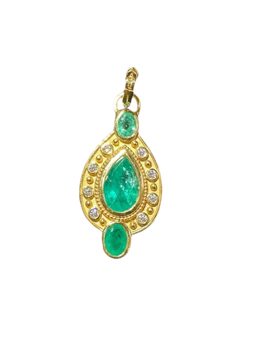 18kt YG Green Pendant
