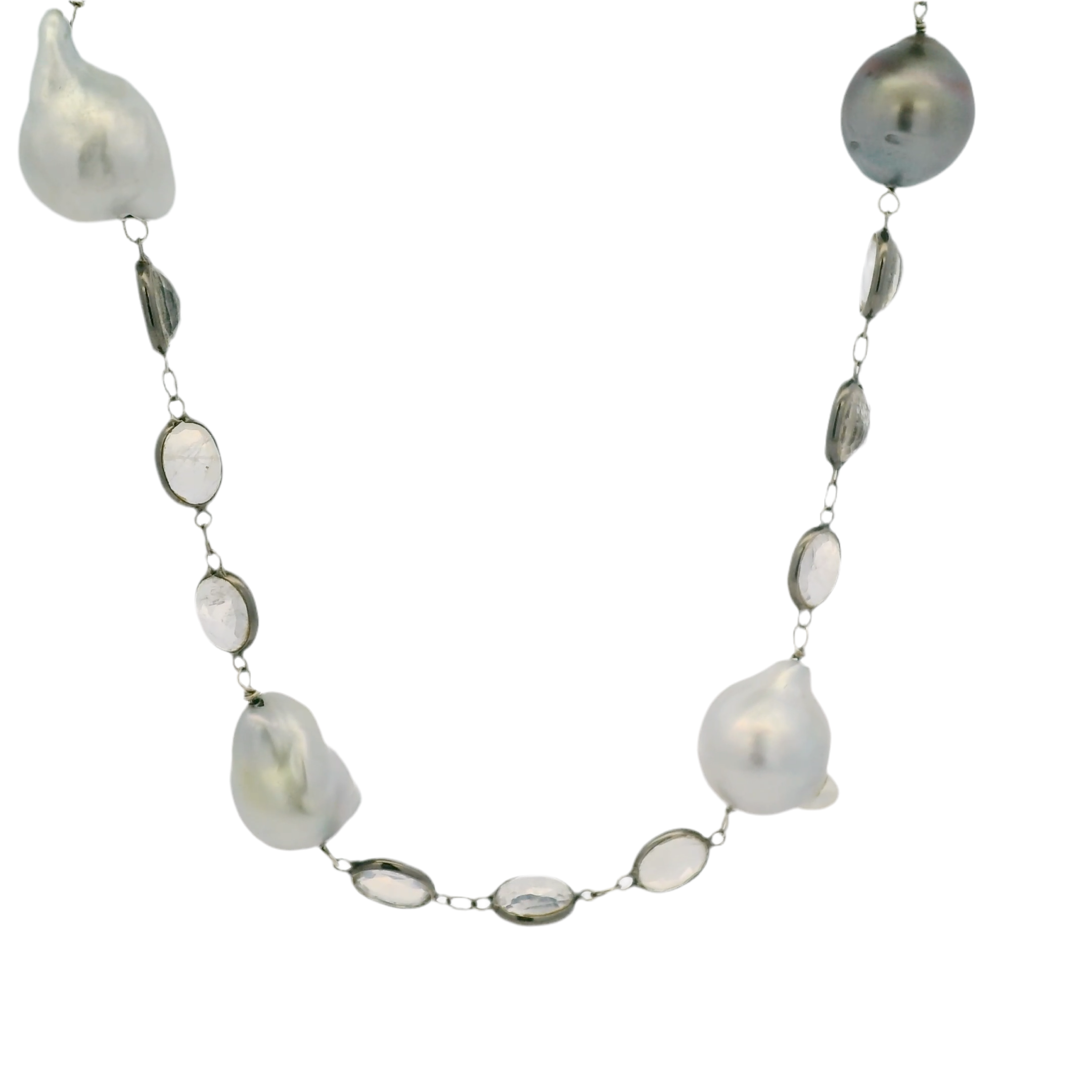 Estate Moonstone and Pearl Necklace