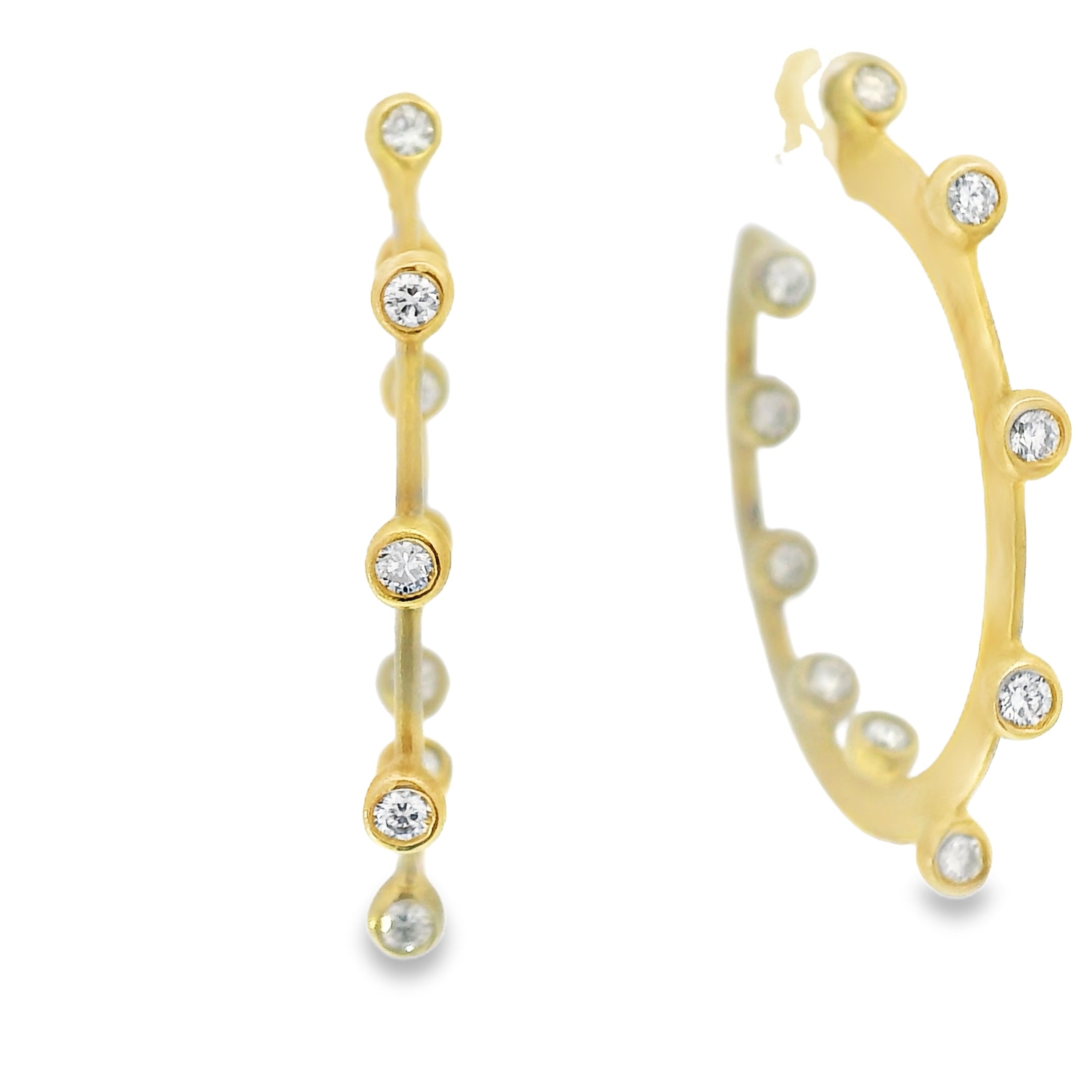 18kt Diamond Studded Hoop Earrings