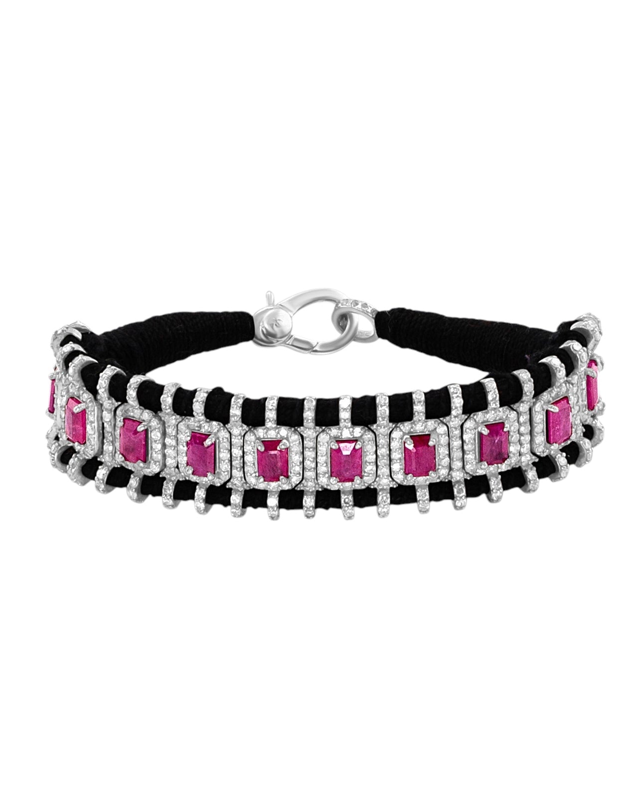 Jia Jia Chakra Ruby Diamond Woven Bracelet