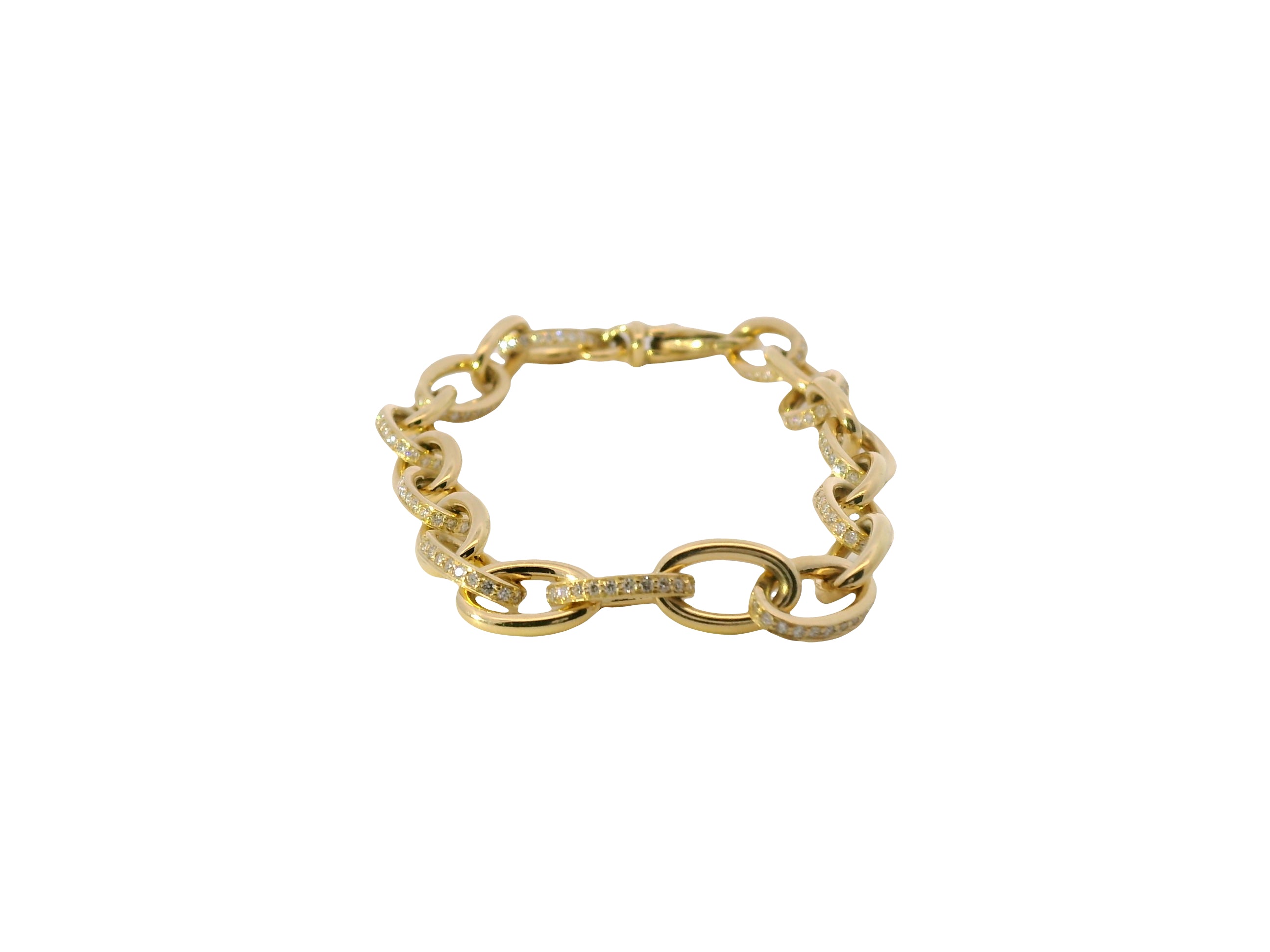 Yellow Gold Diamond Link Bracelet