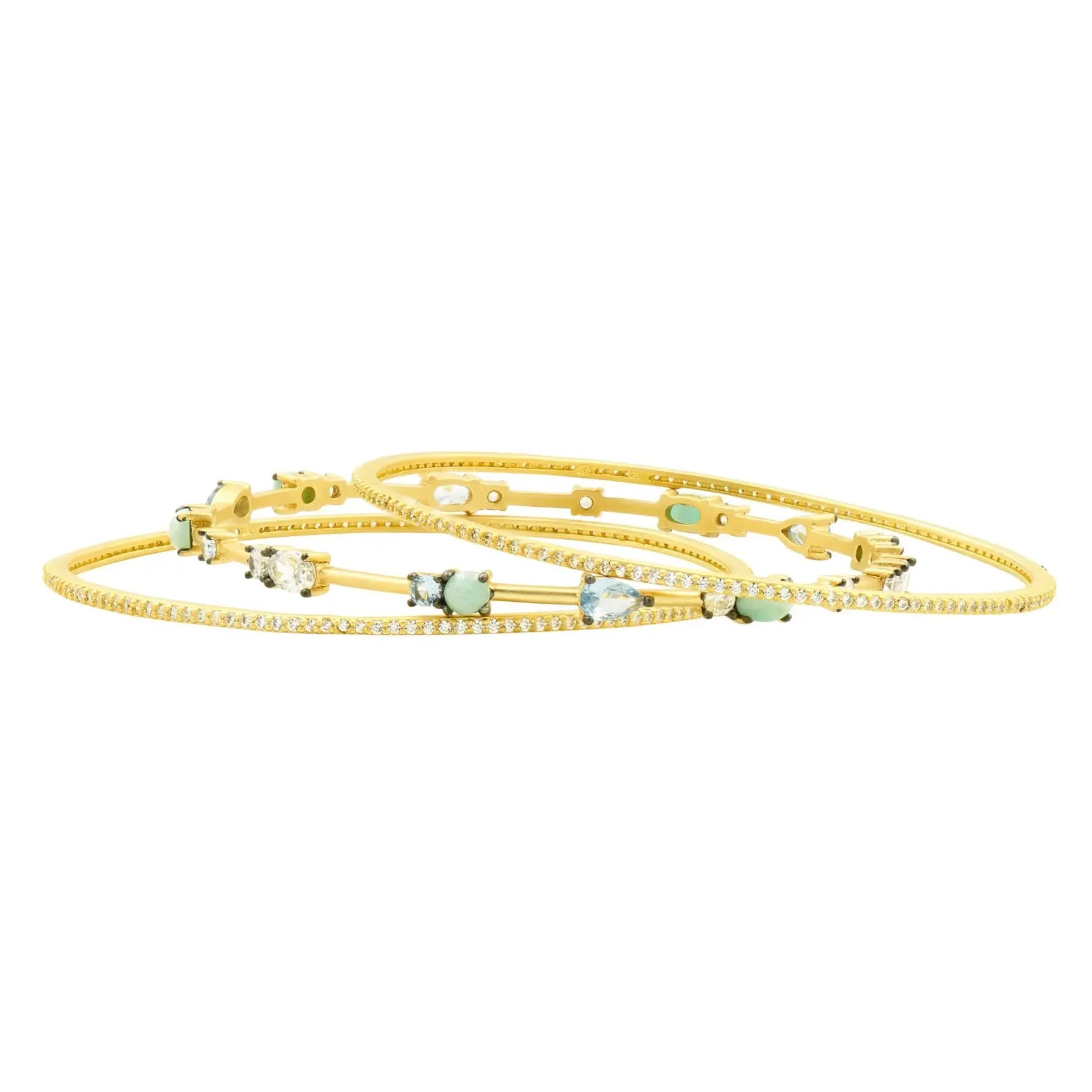 Freida Rothman Turquoise Stack Slide On Bangles