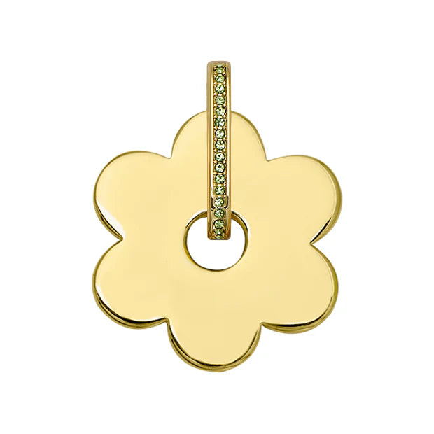 Goldbug Peridot Spinning Daisy Charm