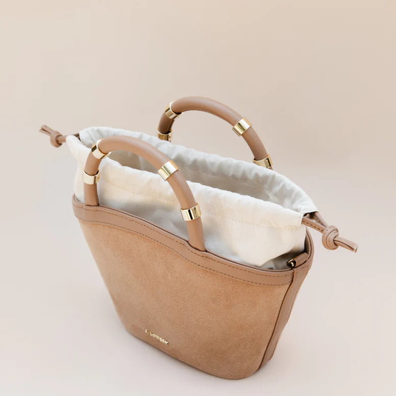 J. Lowery MINI TOTE Tan Suede