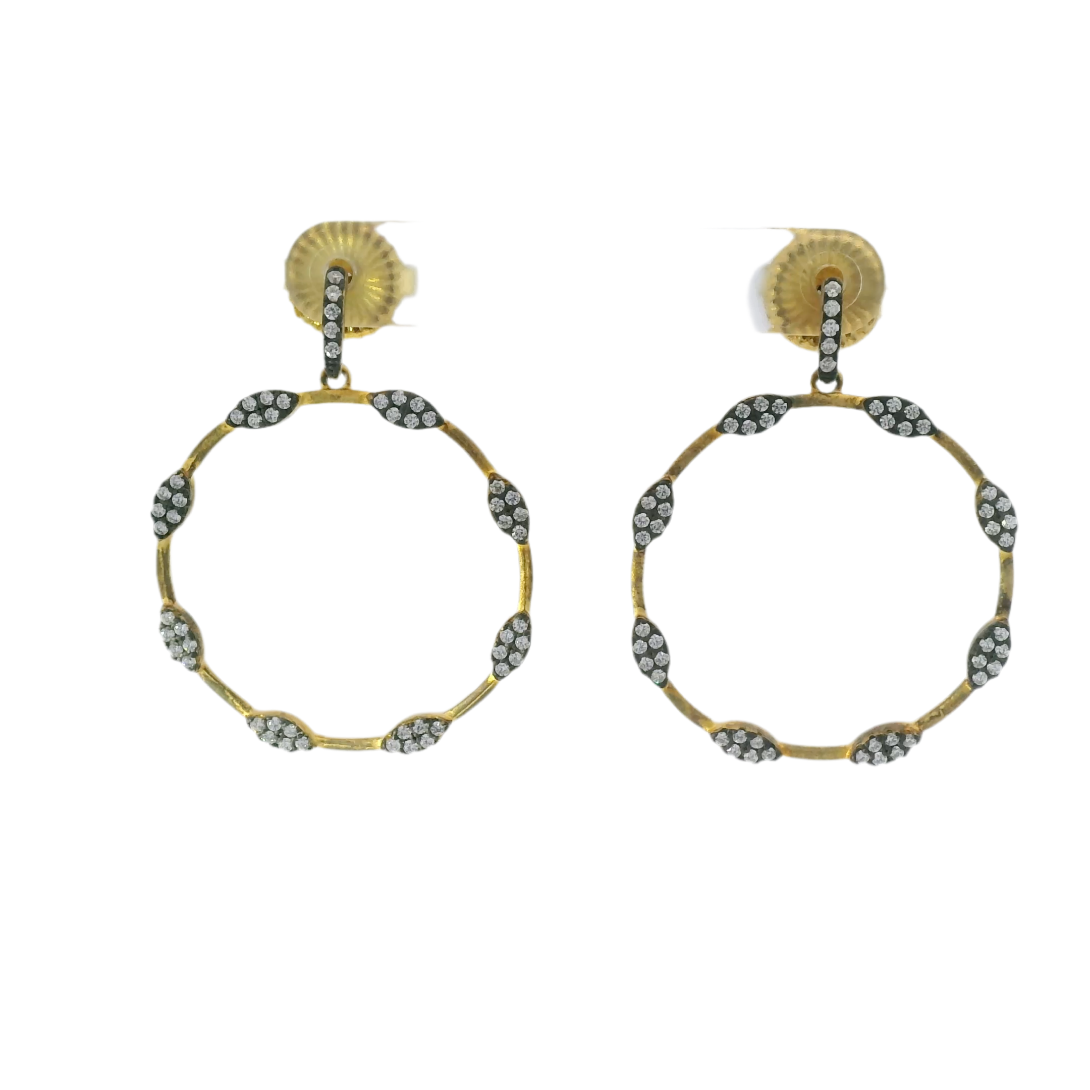 Freida Rothman Sparkling Open Hoop Earrings