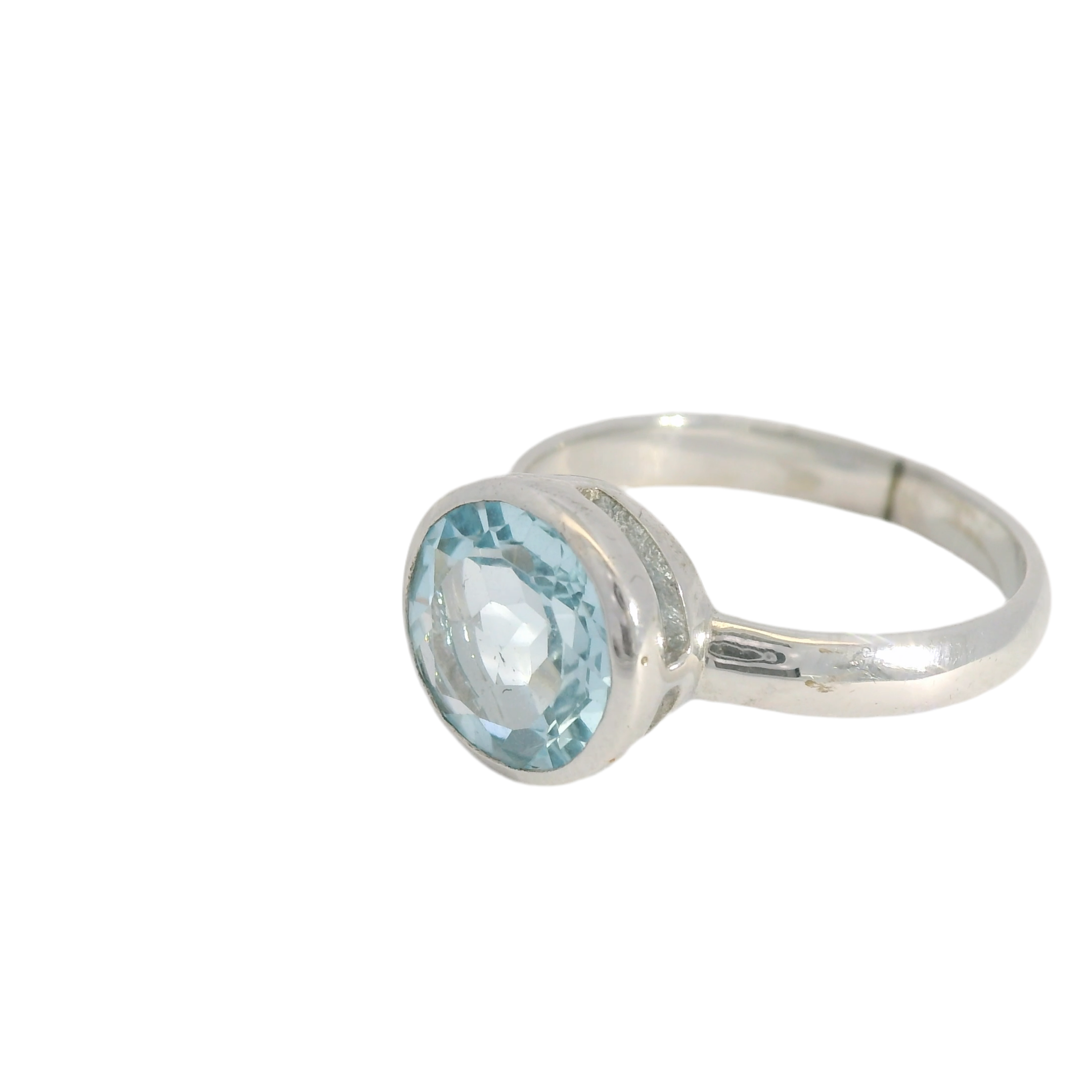 Mazza Sterling Blue Topaz Circle Ring