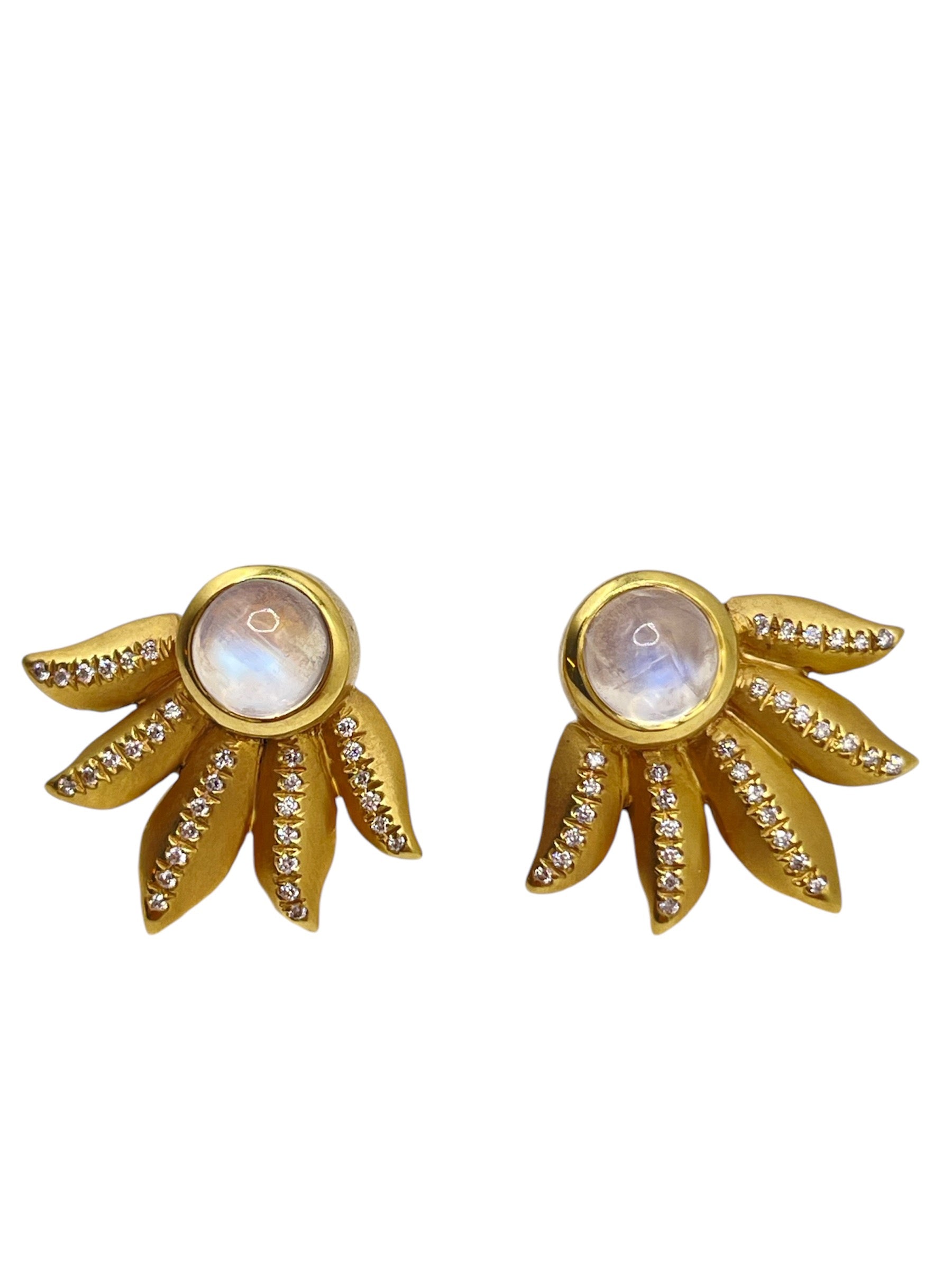 Mazza Moonstone and Diamond Earrings