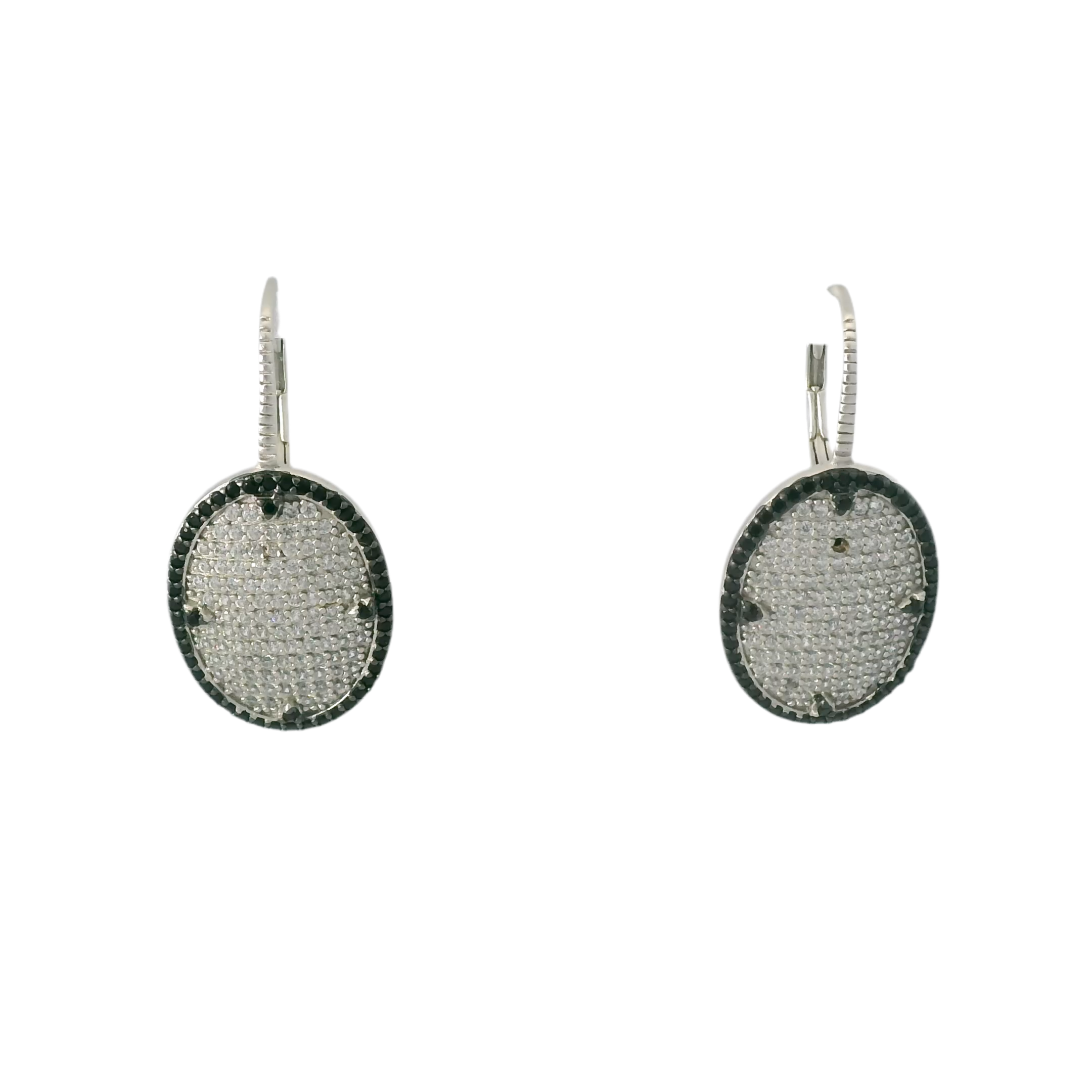 Freida Rothman Industrial Finish Pave Lever Back Earrings