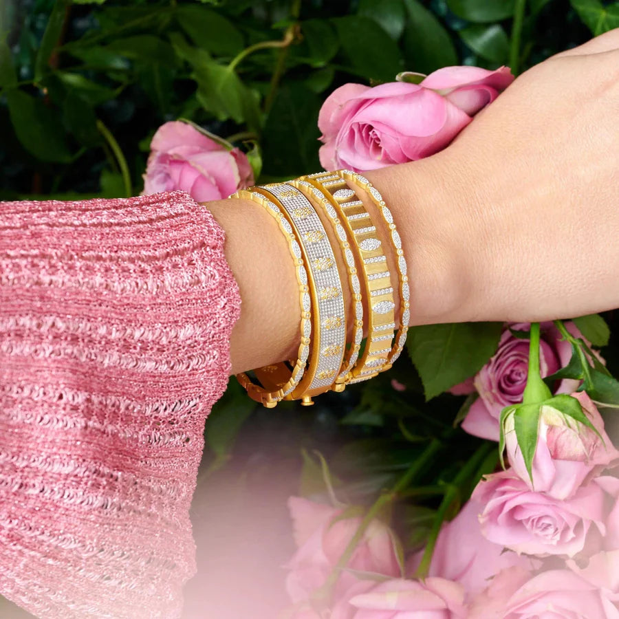 Freida Rothman Brooklyn In Bloom Wide Hinge Bangle