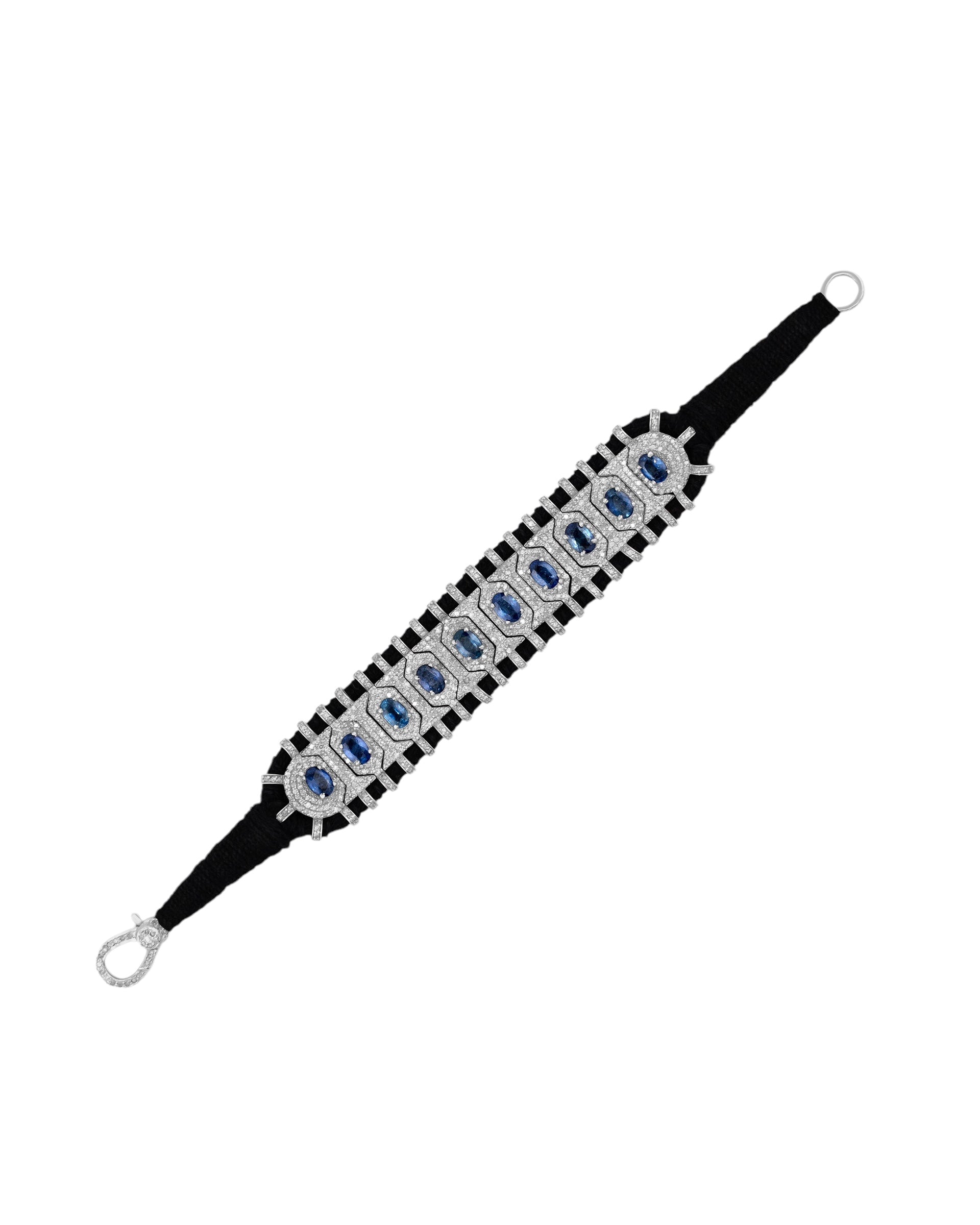 Jia Jia Chakra Blue Sapphire Diamond Woven Bracelet