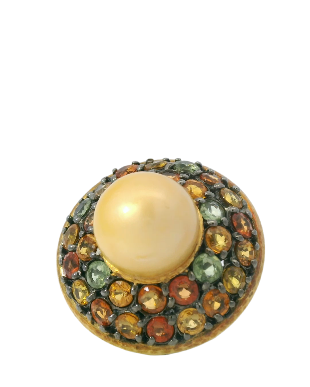 Sapphire South Sea Pearl Sterling Ring