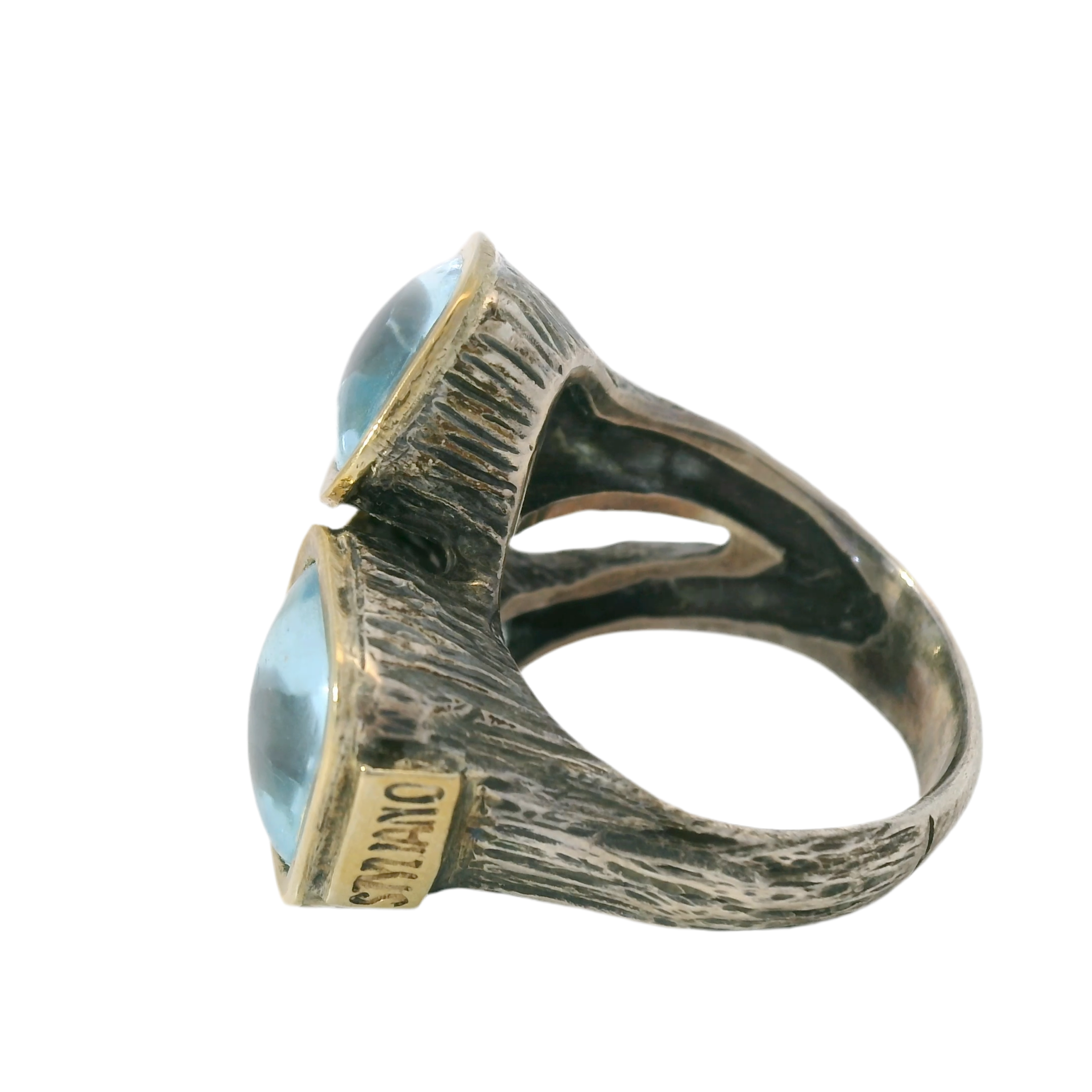 Gabriela Styliano Three Stone Blue Topaz Ring