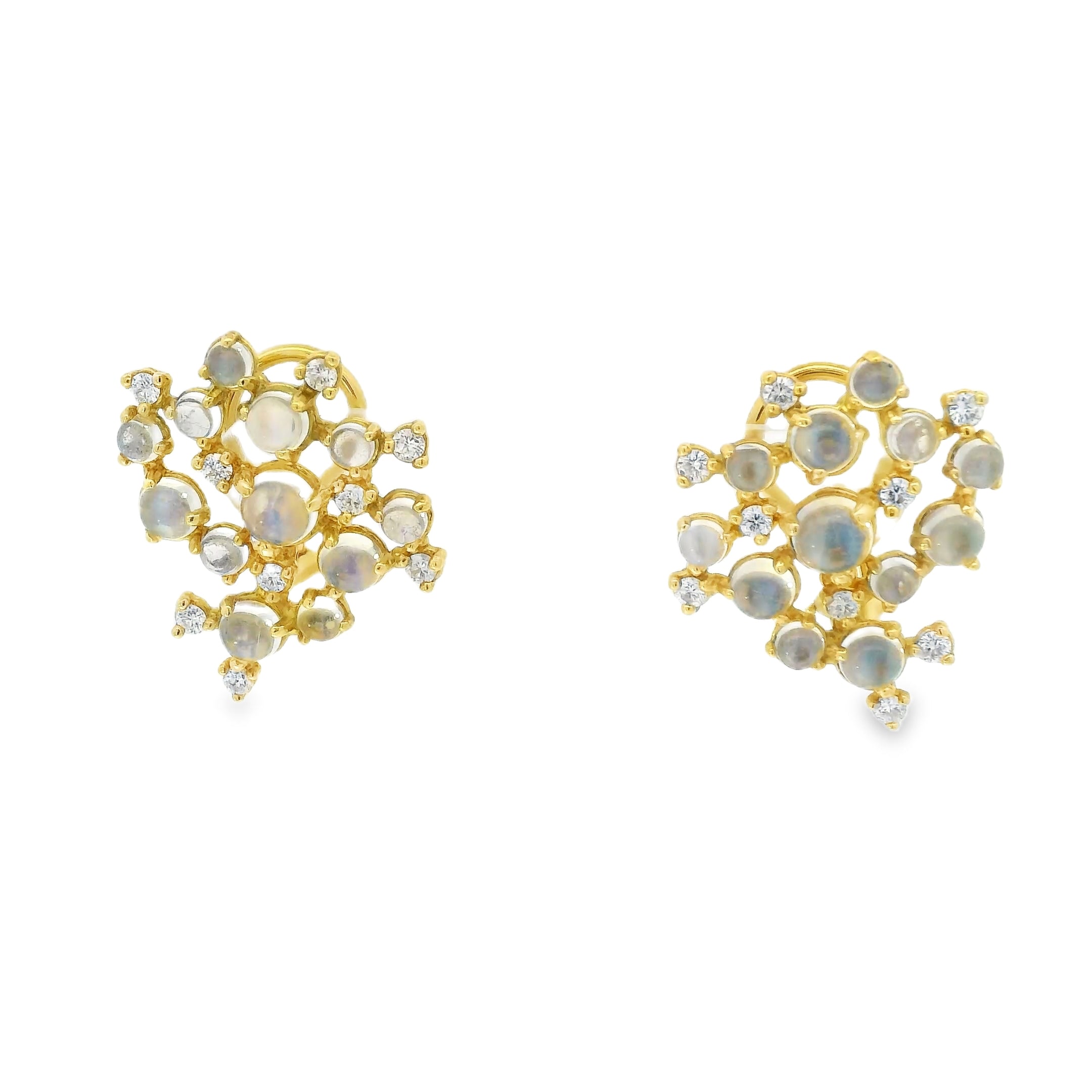 Mazza 18kt Moonstone Cluster Earrings