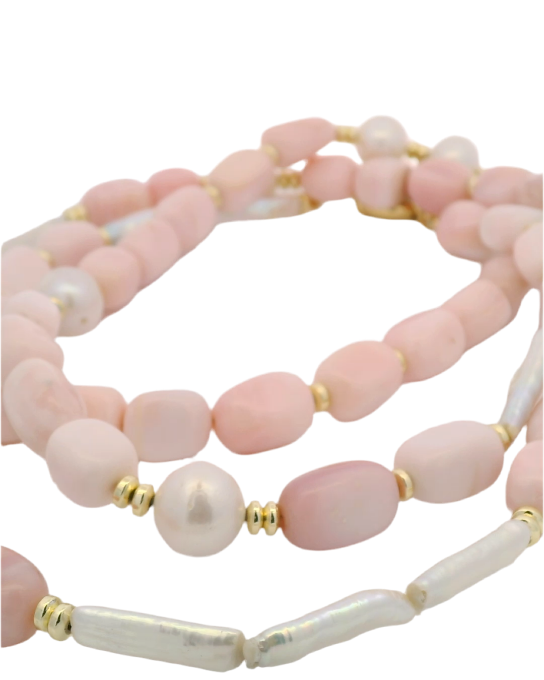 Peyton William Jewelry Pink Opal and Pearl Necklace