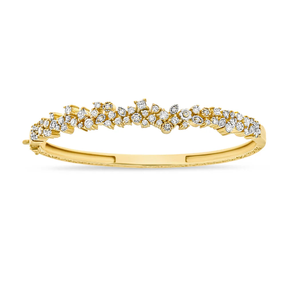 Tanya Farah Modern Etruscan Confetti Diamond Bangle -5mm (Approx. 1.25 CTW)