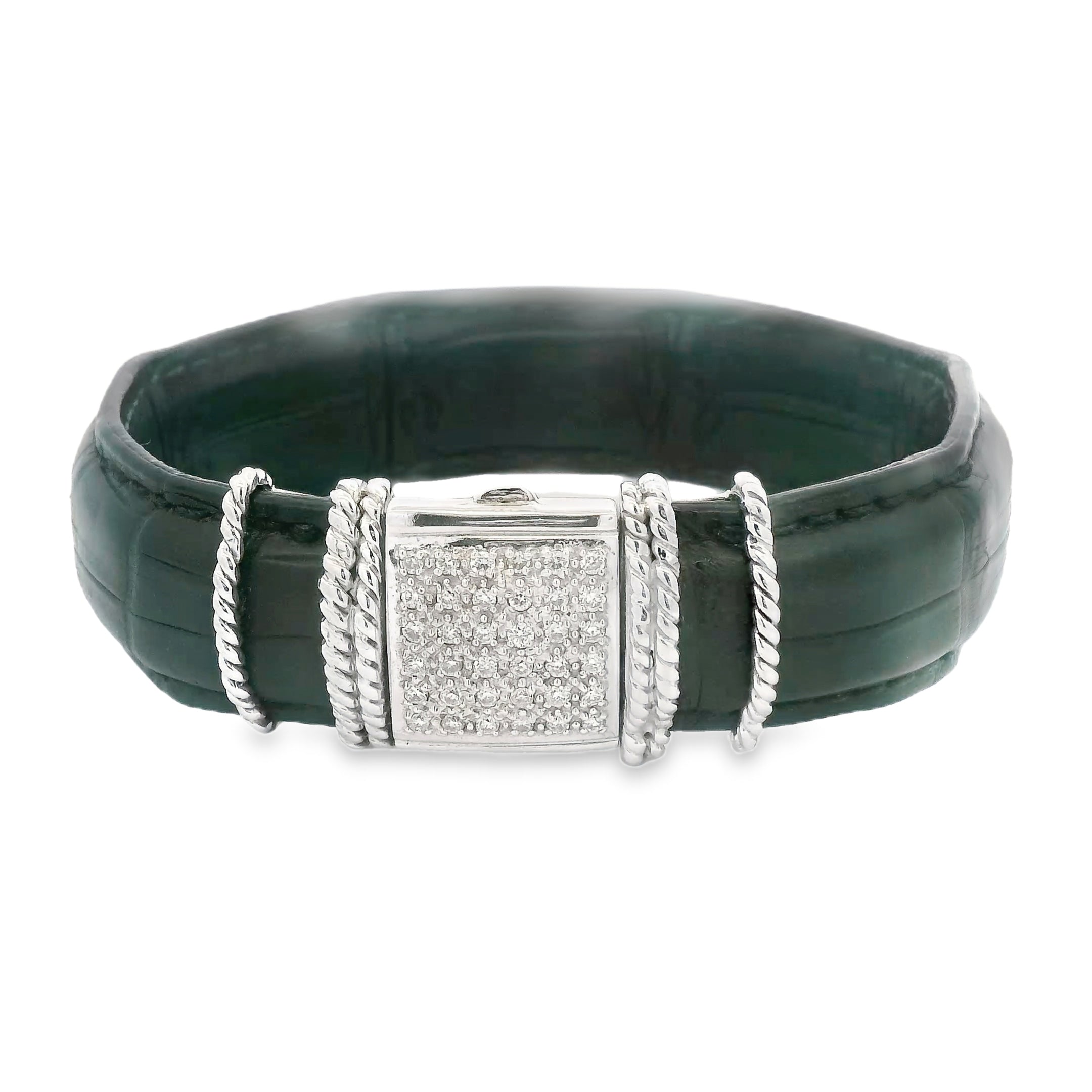 Cassis Genuine Alligator with Diamond Pave Bracelet