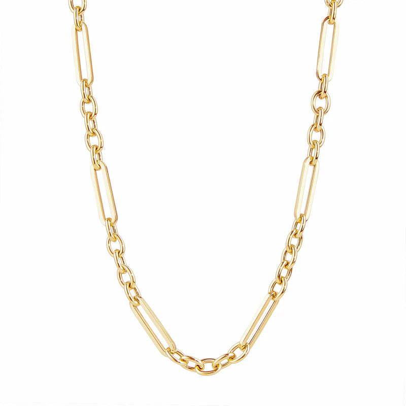 18K Yellow Gold Paper Clip Rolo Chain