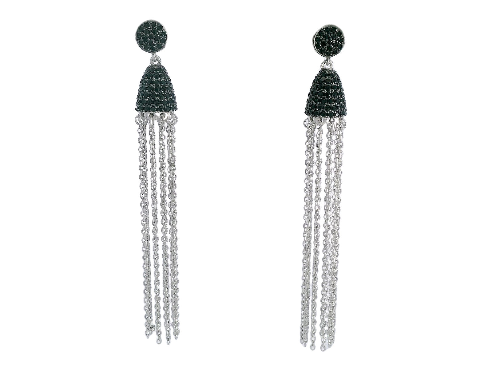 Freida Rothman Linear Tassel Earrings