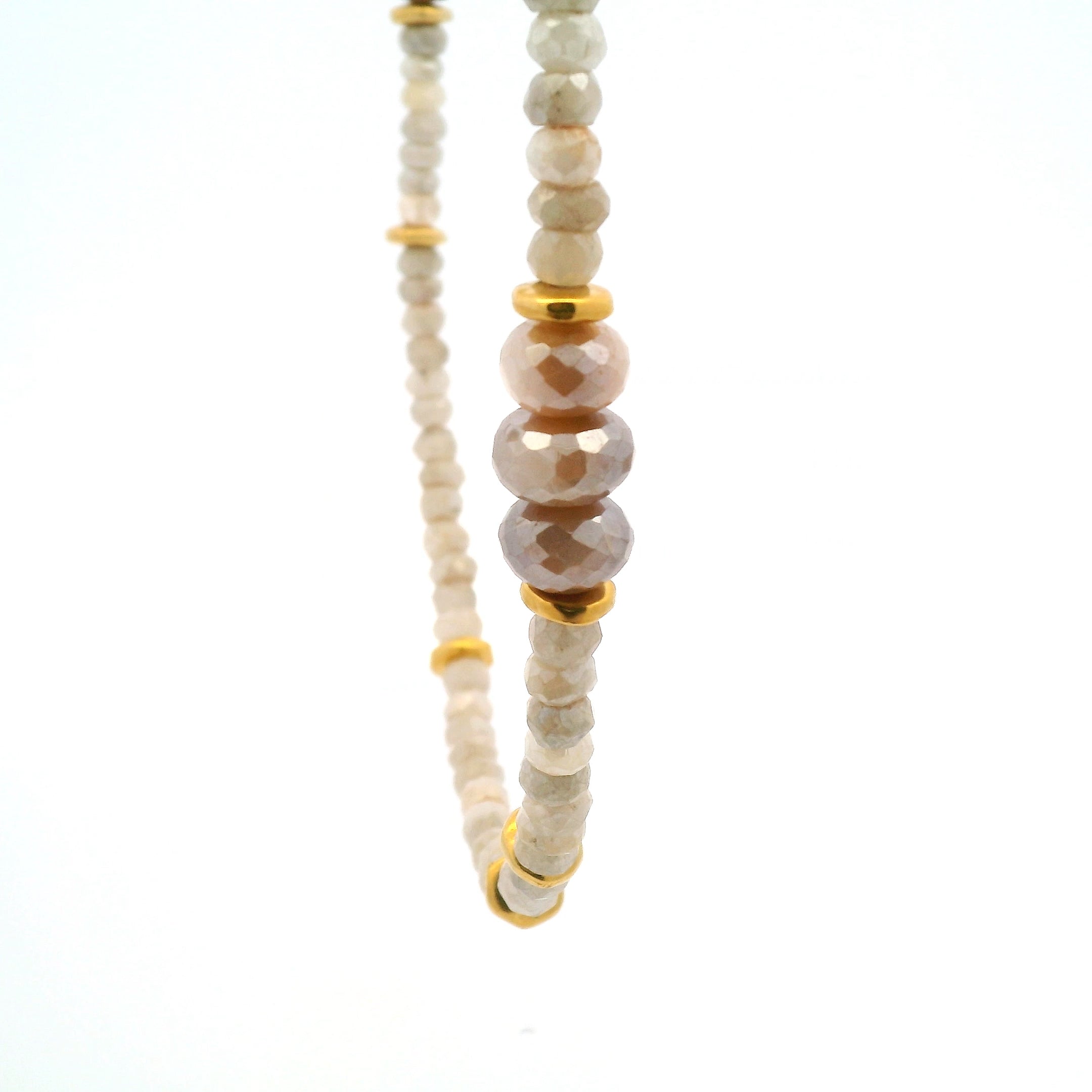 Peyton William Jewelry Siloni Stone Strand with Gold Disk Accents Necklace