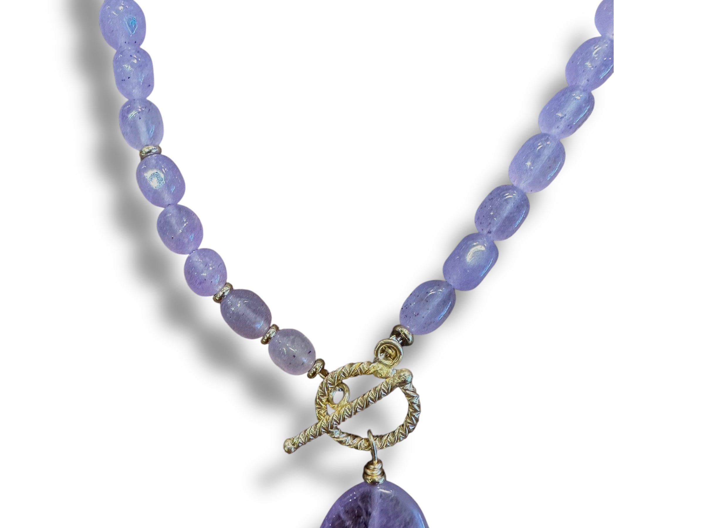 Peyton William Jewelry Amethyst Necklace with Toggle and Flower Charm