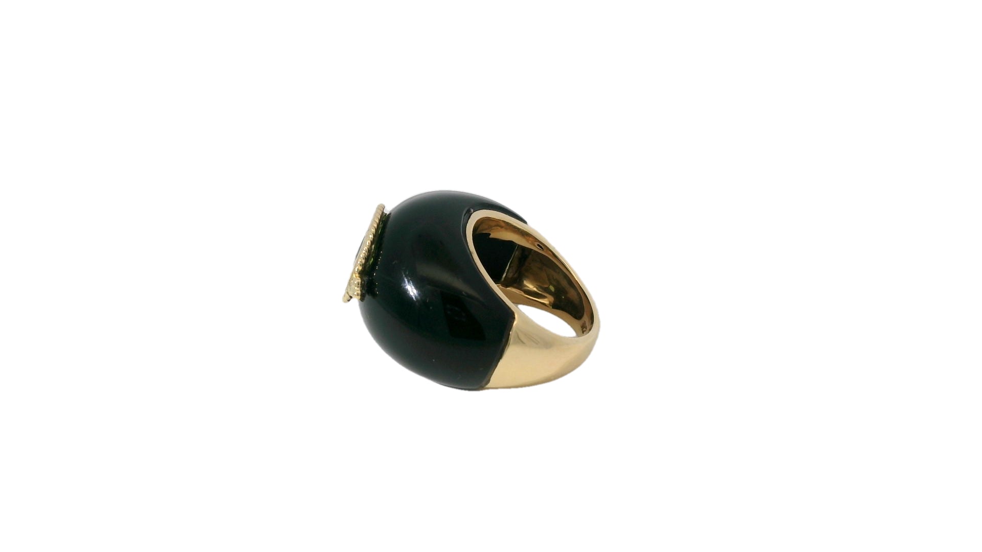 14kt Black Onyx and Peridot Ring