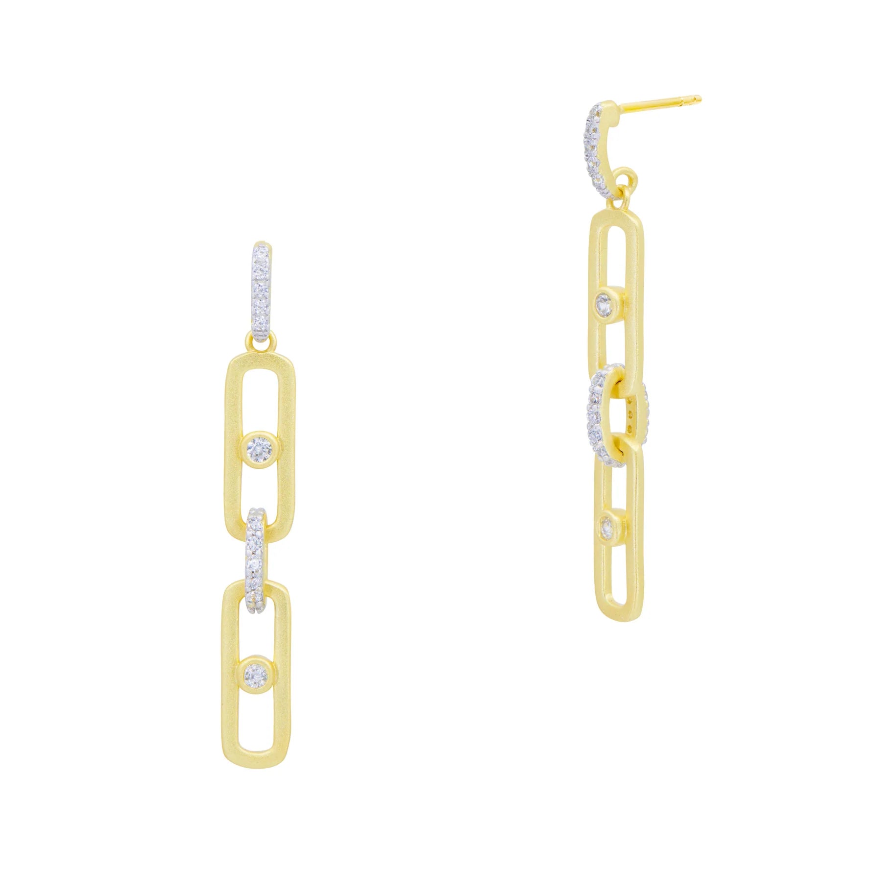 Freida Rothman Midnight Nocturnal Chain Link Drop Earrings