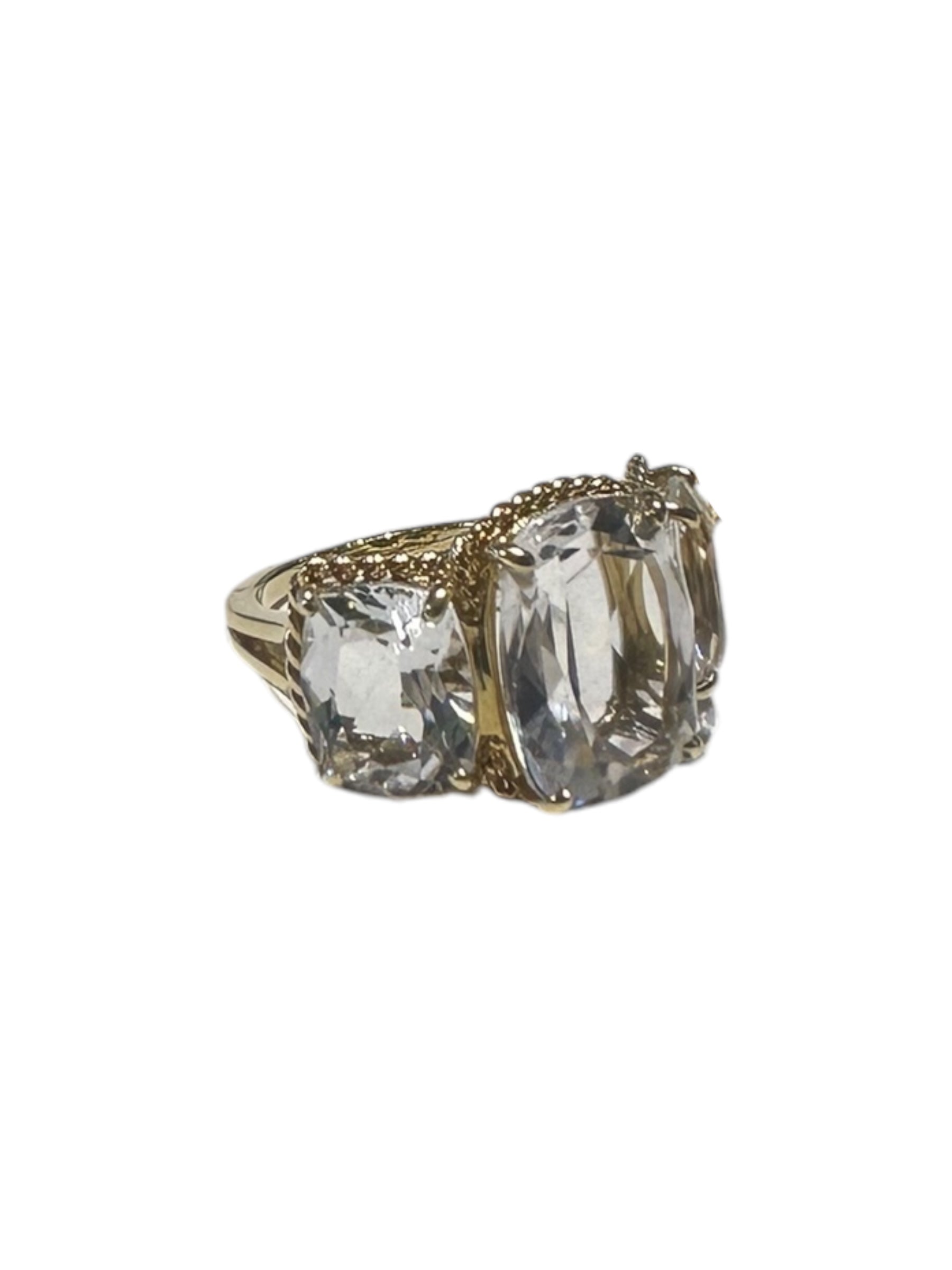 Three Stone Quartz Ring