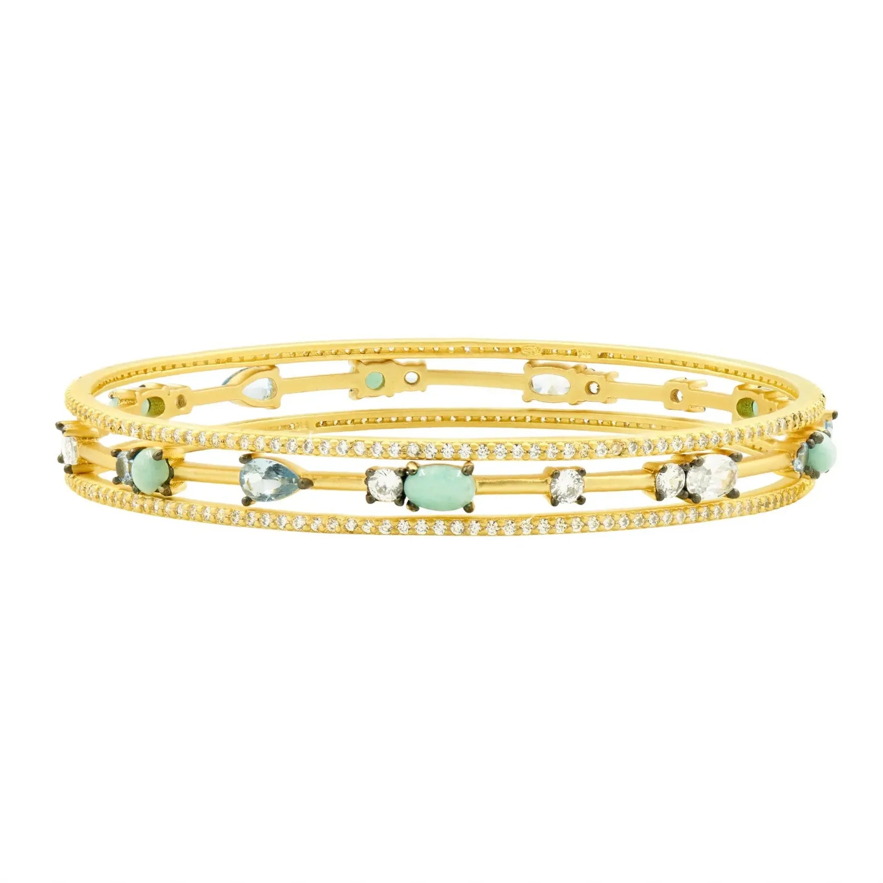 Freida Rothman Turquoise Stack Slide On Bangles