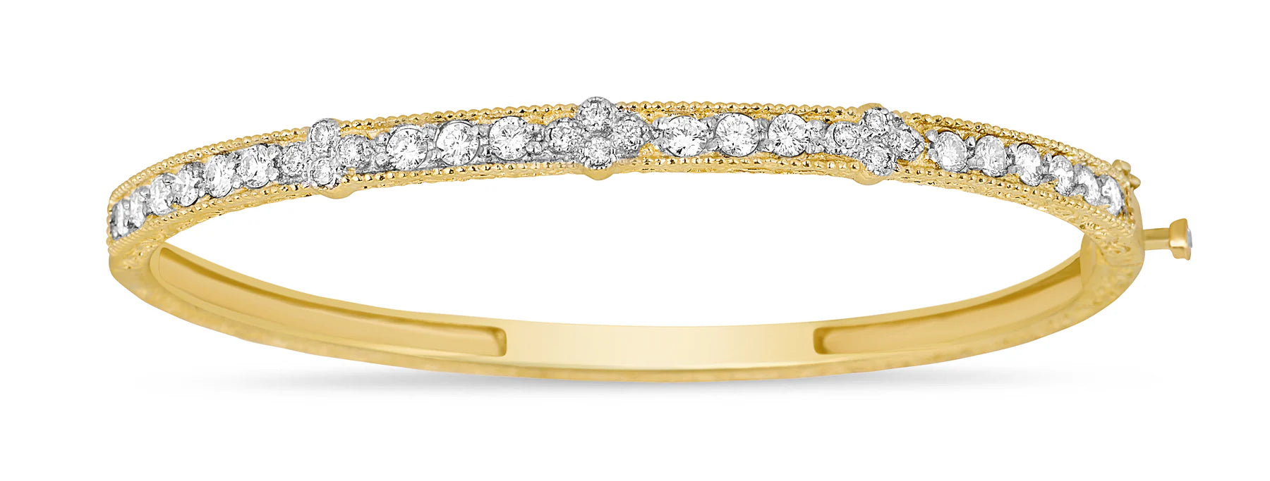 Tanya Farah Modern Etruscan White Diamond 3 Cluster Bangle