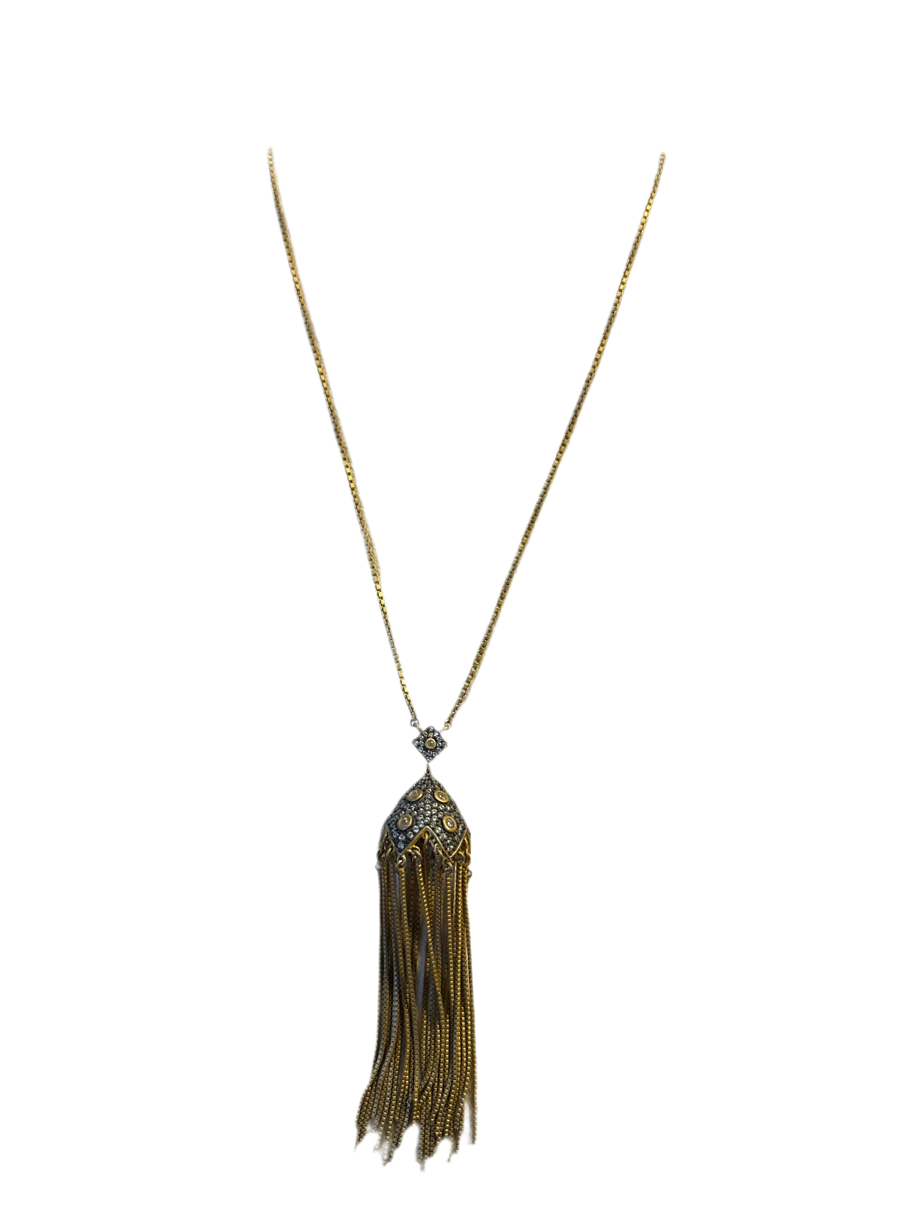Freida Rothman Contemporary Deco Multi Fringe Tassel Necklace