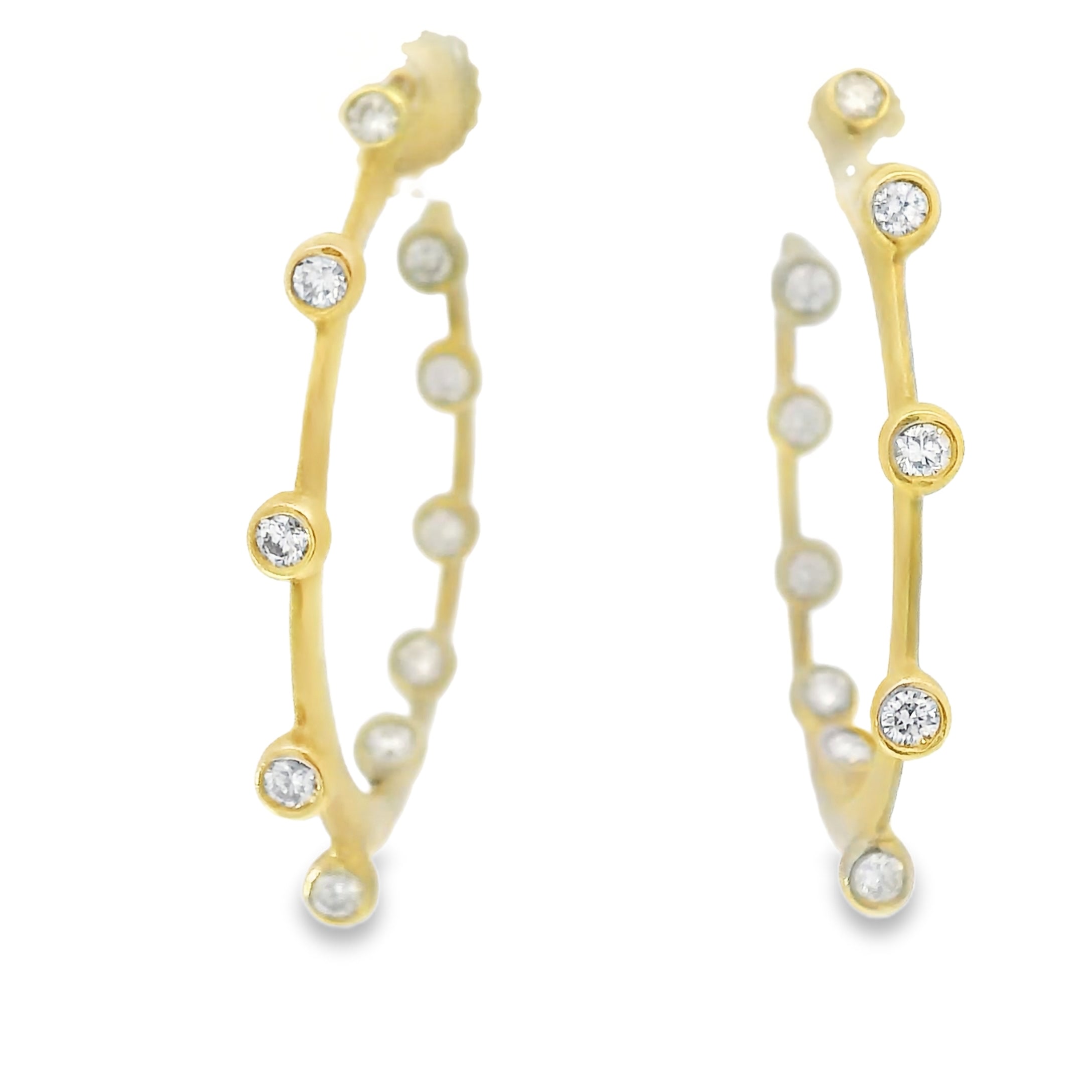 18kt Diamond Studded Hoop Earrings