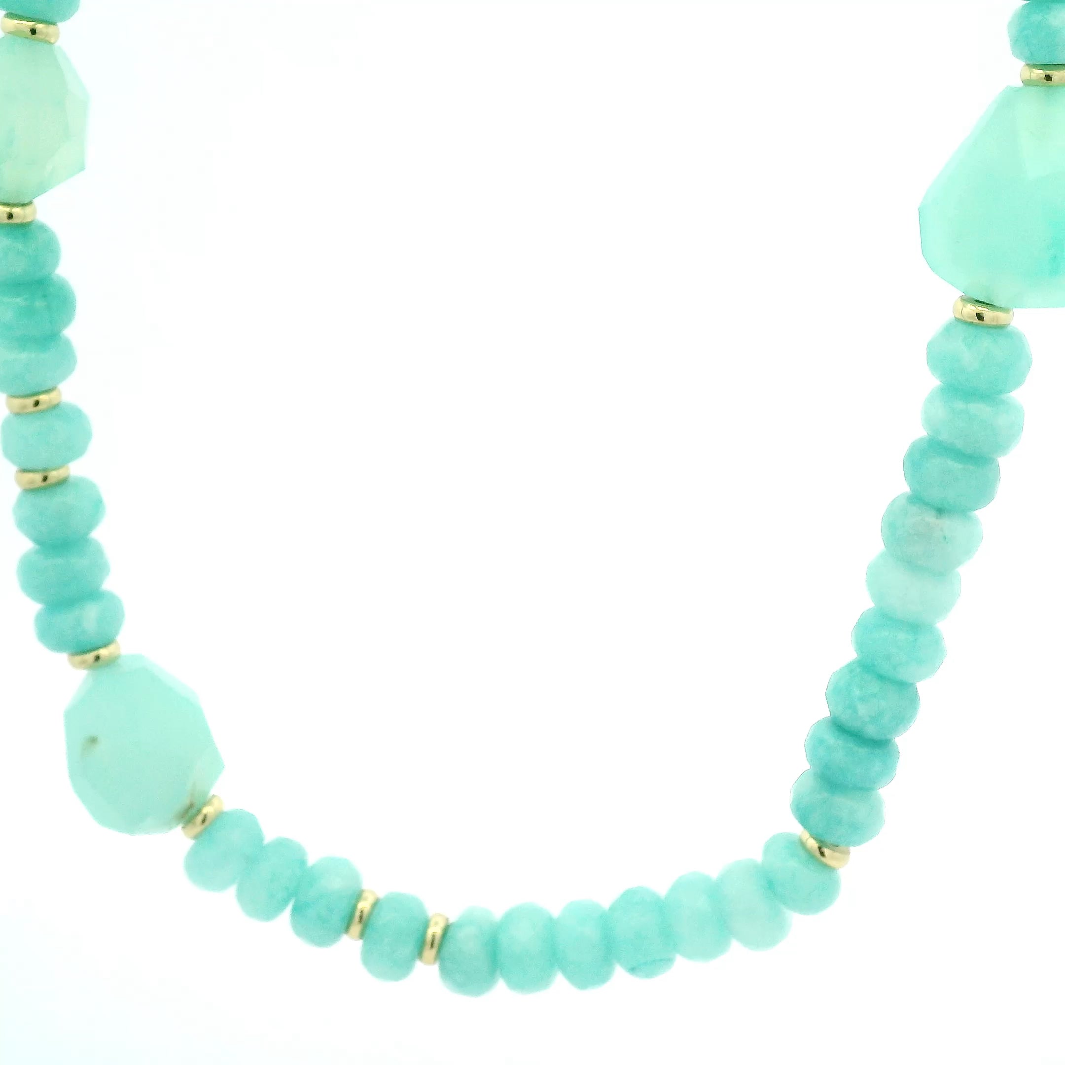 Peyton William Jewelry Chalcedony and Amazonite Beaded Necklace