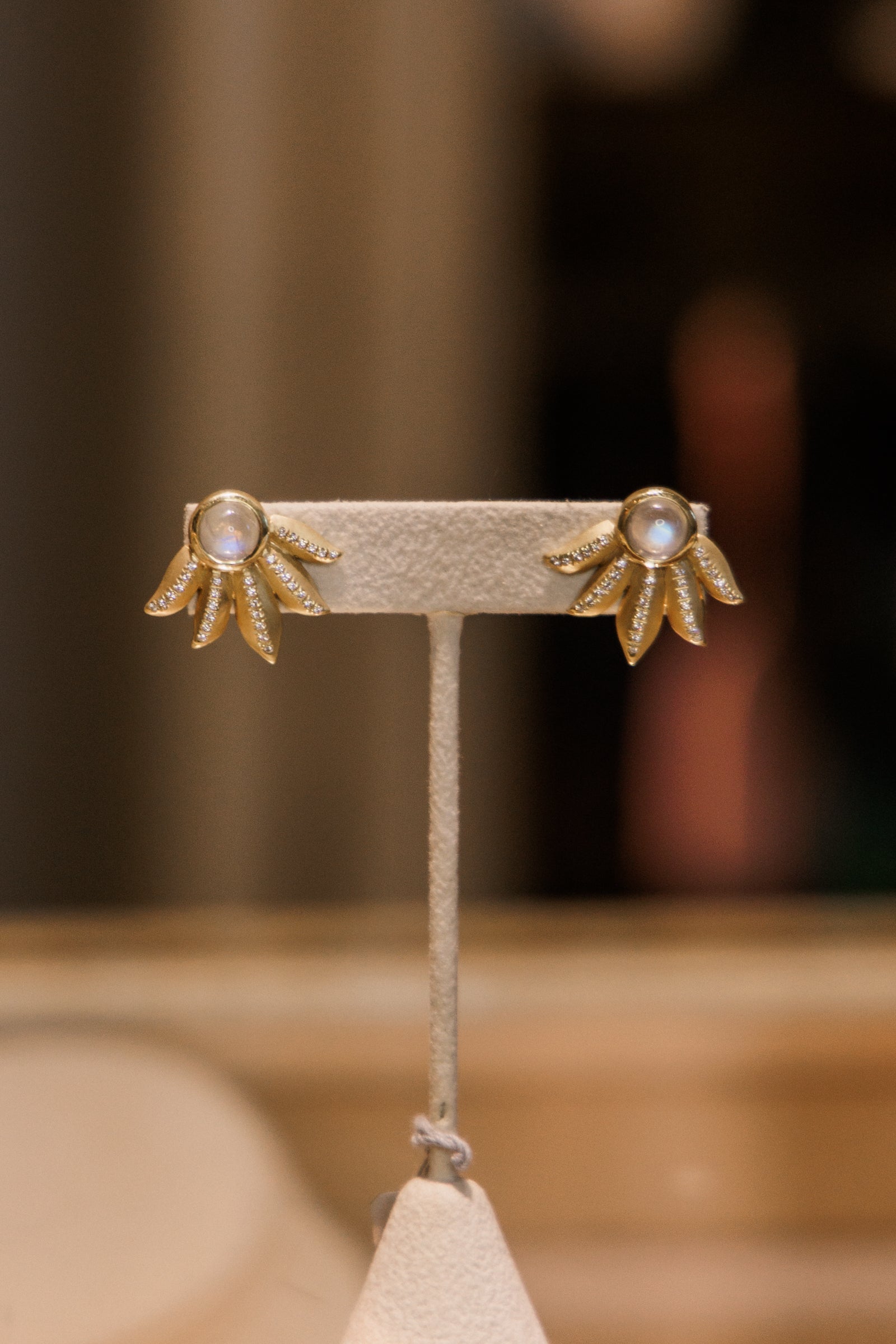 Mazza Moonstone and Diamond Earrings