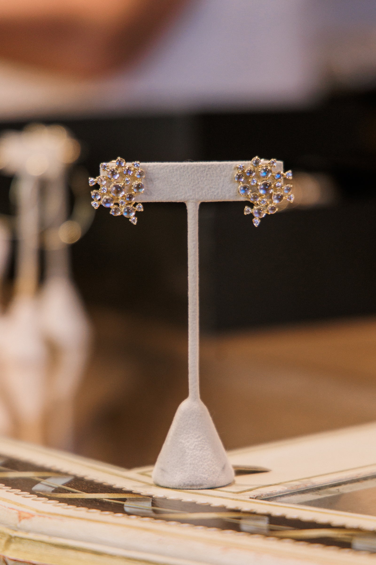 Mazza 18kt Moonstone Cluster Earrings