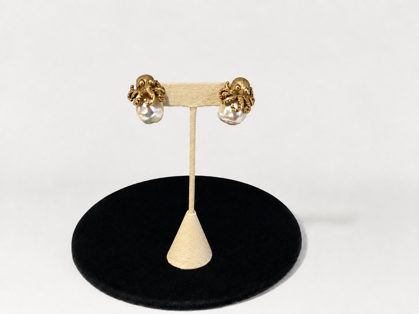 Octopus Earrings with Baroque Pearl