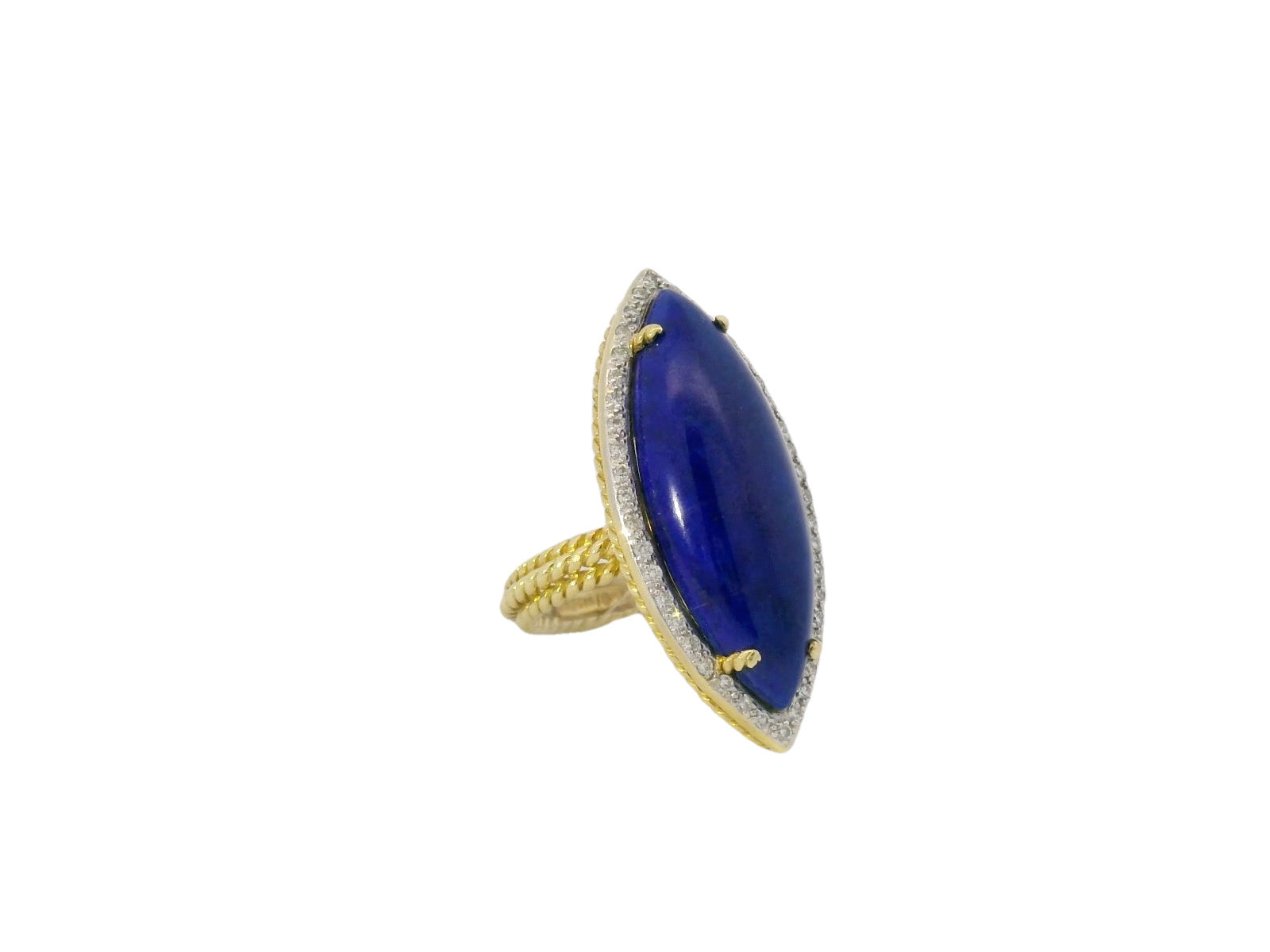 Cassis Lapis Marquise Twisted Rope Ring