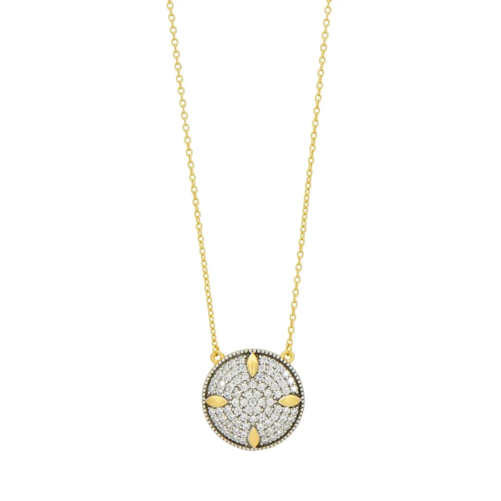 Freida Rothman Petals and Pavé Small Pendant Necklace